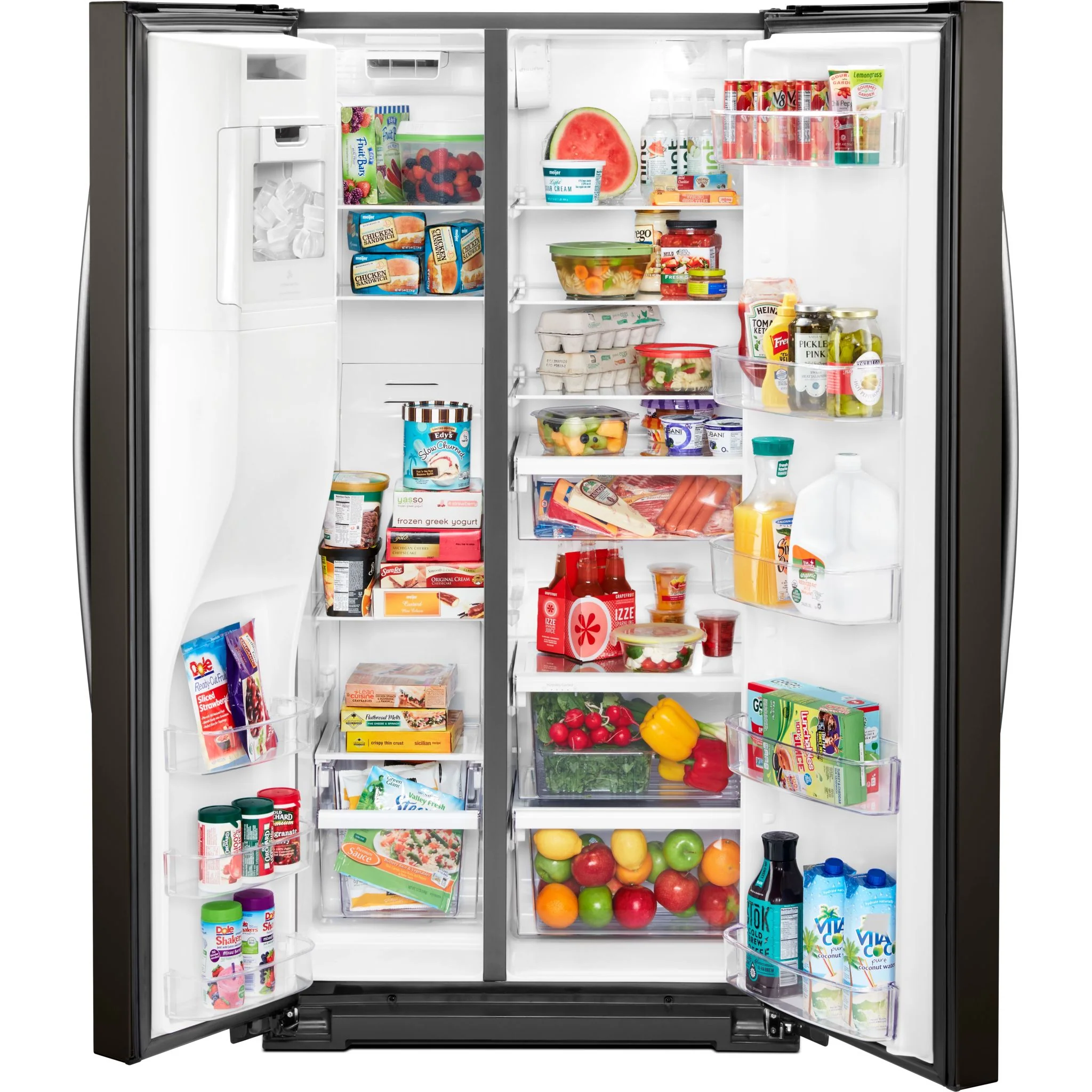Whirlpool 36" Wide Counter Depth Side-by-Side Refrigerator - 21 cu. ft. - Black Stainless (WRS571CIHV) - Image 4