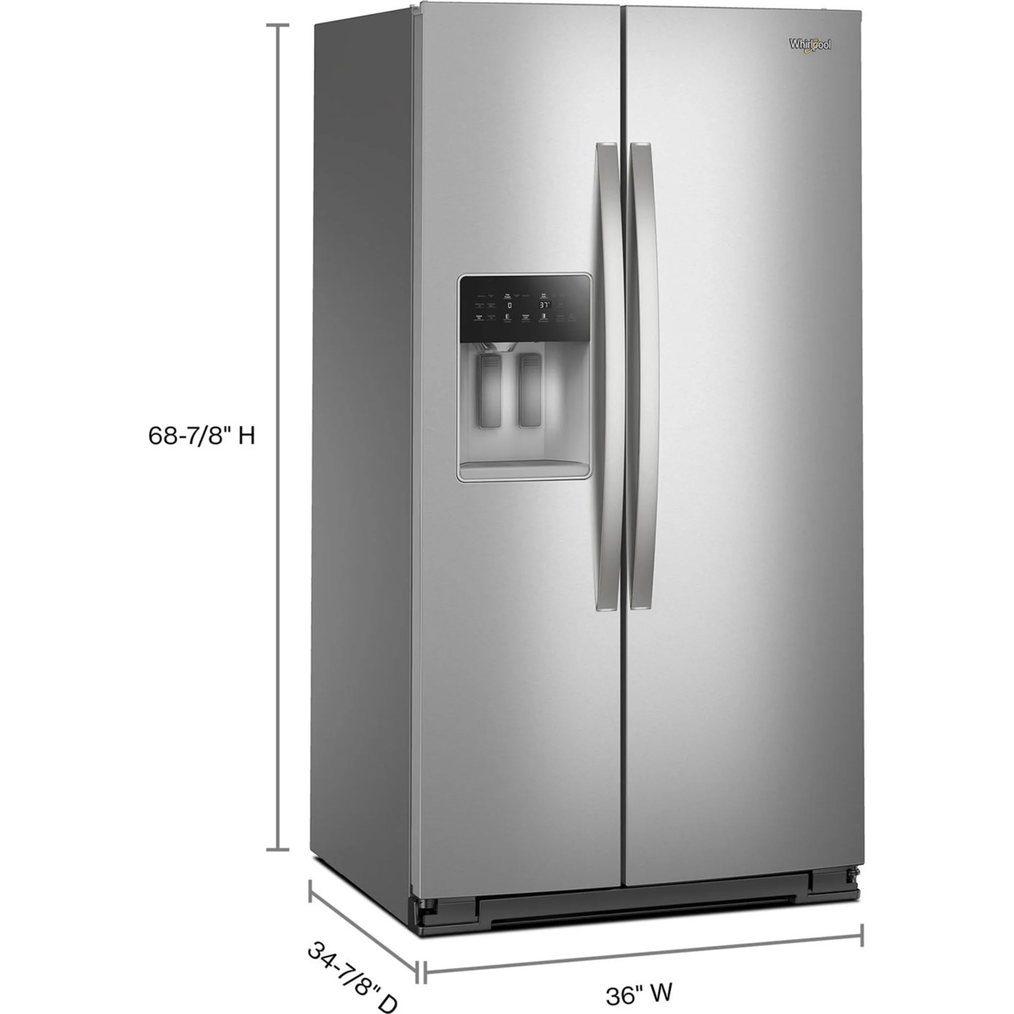Whirlpool 36-inch Full Depth Side-by-Side Refrigerator with Prep & Store Bins -Fingerprint Resistant Stainless Steel (WRSF6536RZ) - Image 4