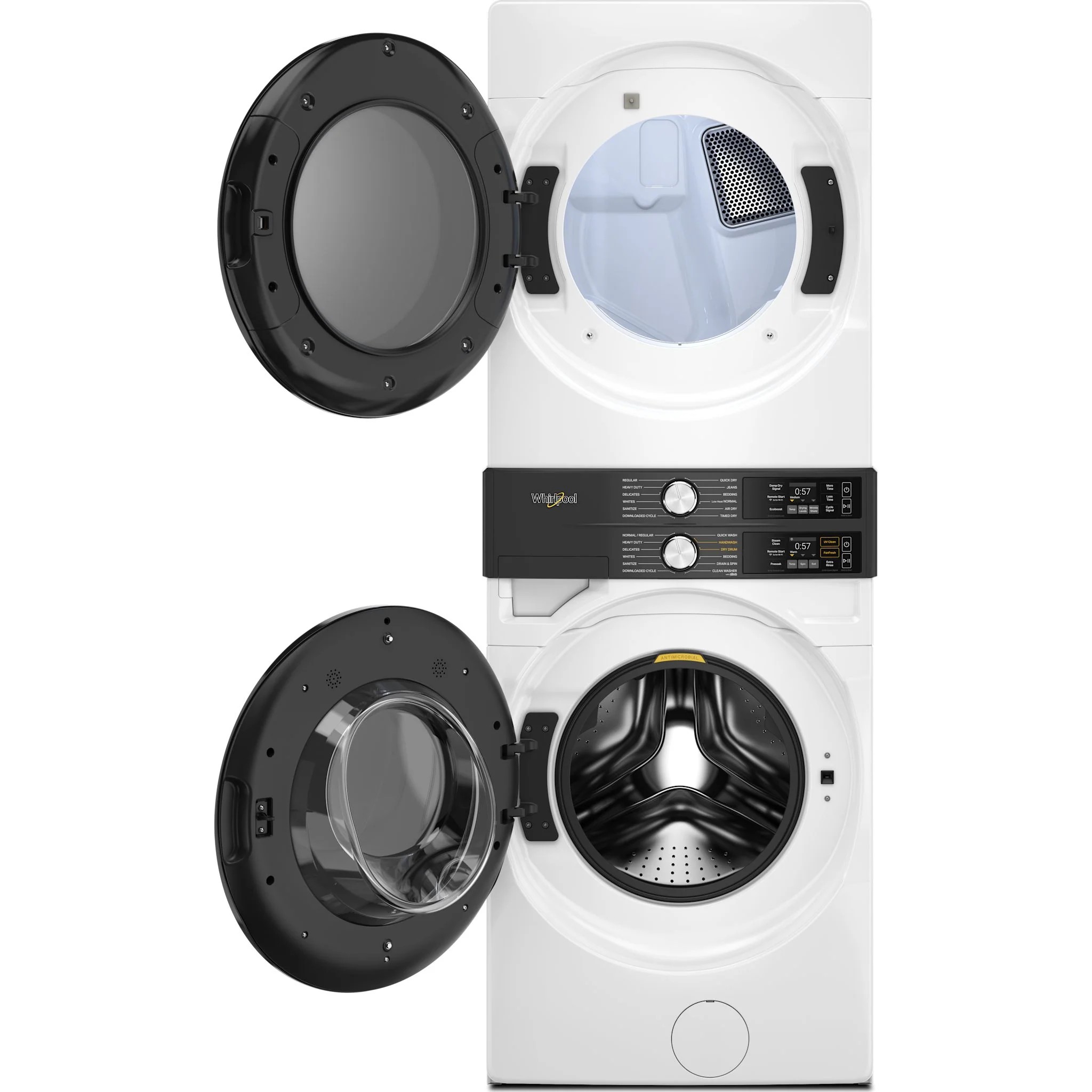 Whirlpool Smart ENERGY STAR Front Load Laundry Tower, FreshFlow Vent & UV Clean, 5.2 cu. ft. Washer & 7.4 cu. ft. Electric Dryer - White (YWEF5727TW) - Image 4