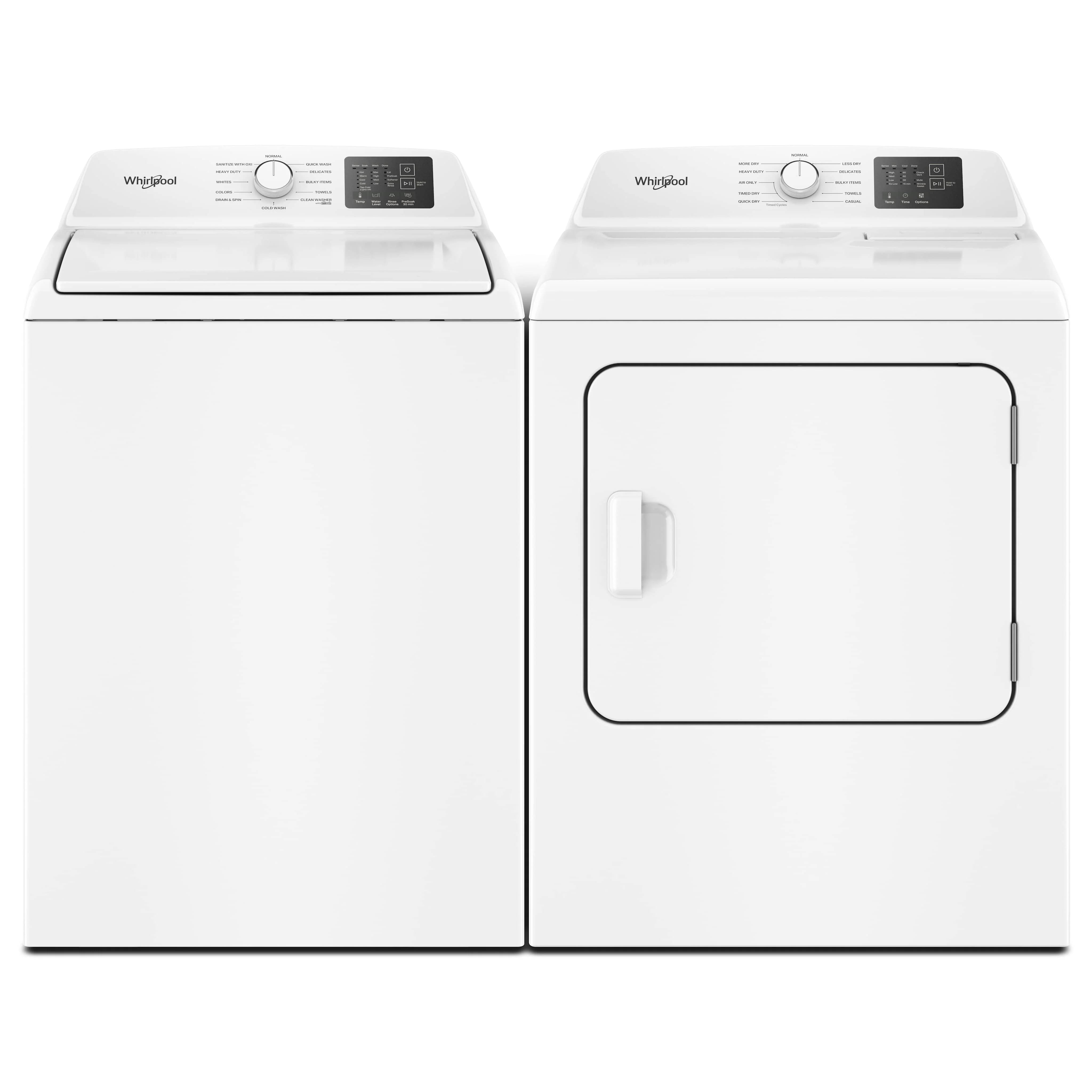 Whirlpool Top Load Pair (WTW4107SW-YWED4105SW) - White