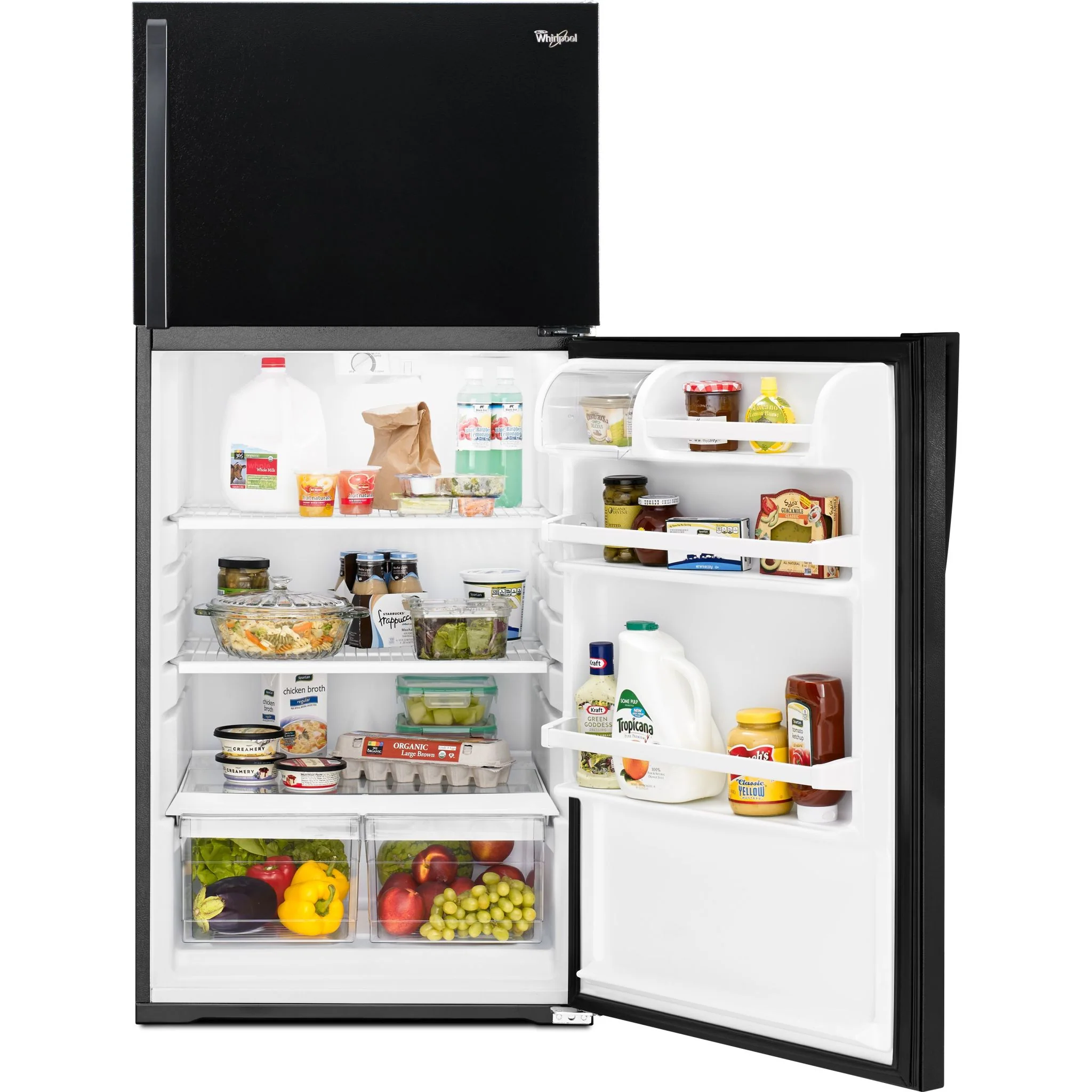 Whirlpool 28" Wide Top-Freezer Refrigerator with Freezer Temperature Control - Black (WRT134TFDB) - Image 5