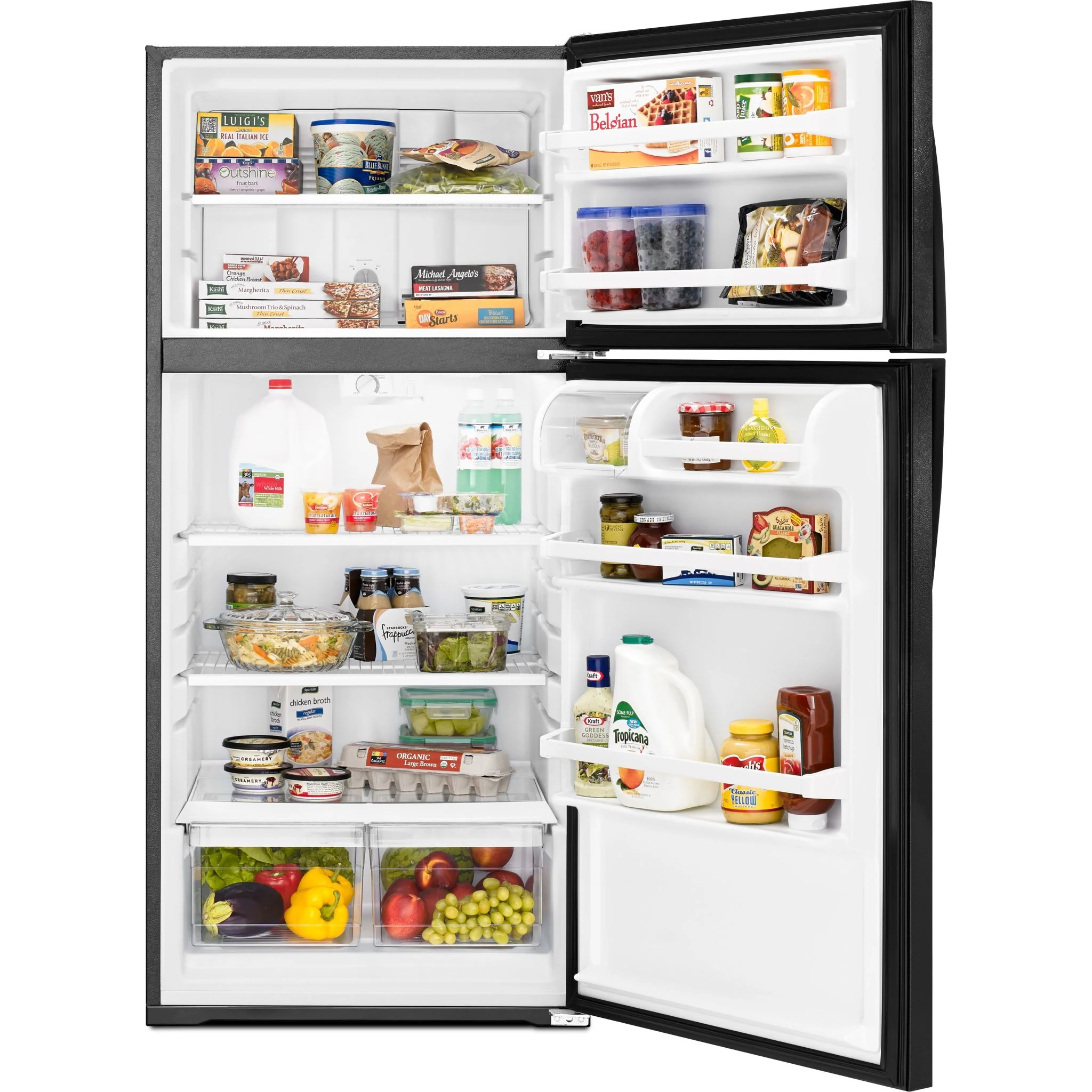 Whirlpool 28" Wide Top-Freezer Refrigerator with Freezer Temperature Control - Black (WRT134TFDB) - Image 7