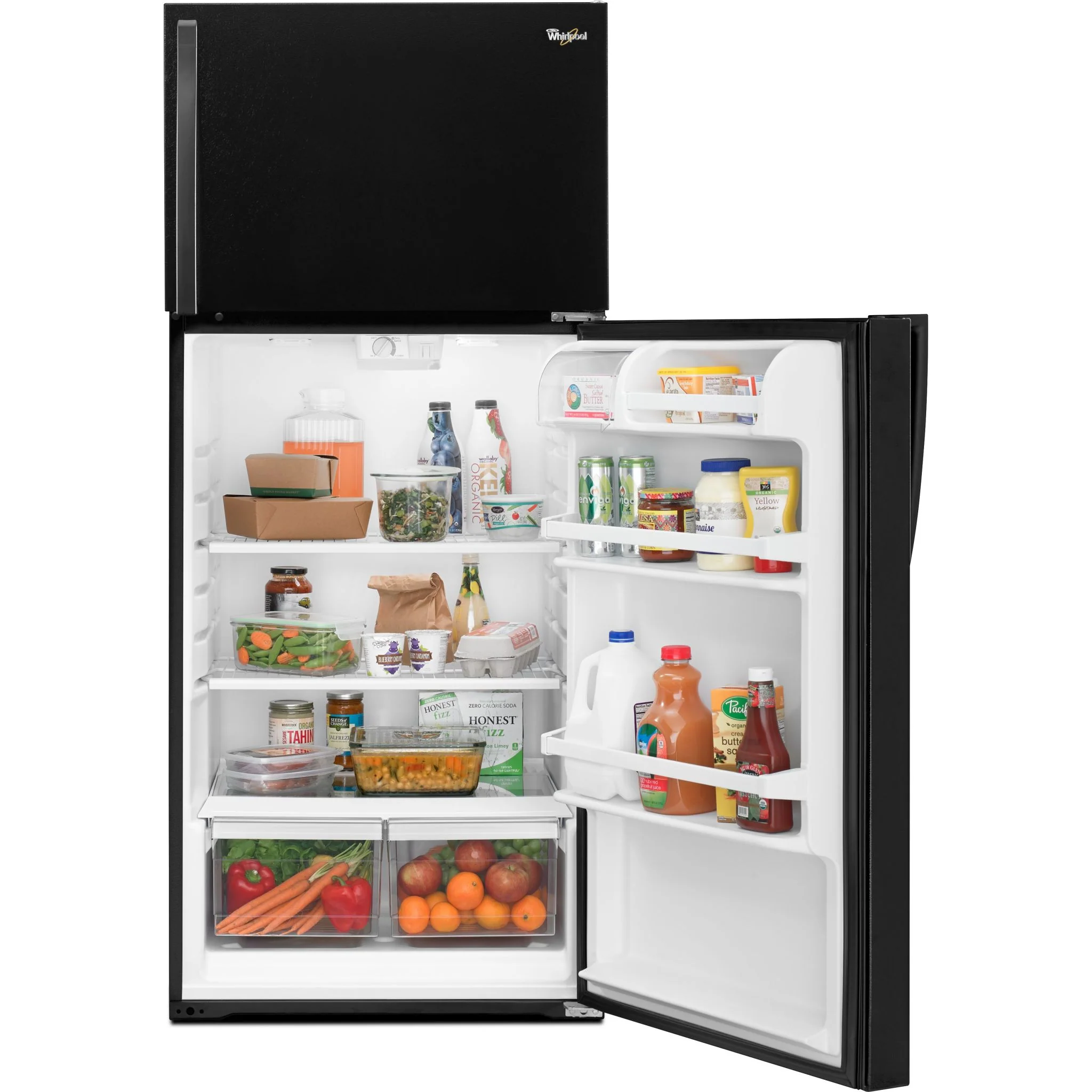 Whirlpool 28-inch Wide Top Freezer Refrigerator - 14 cu. ft. -Black (WRT314TFDB) - Image 4