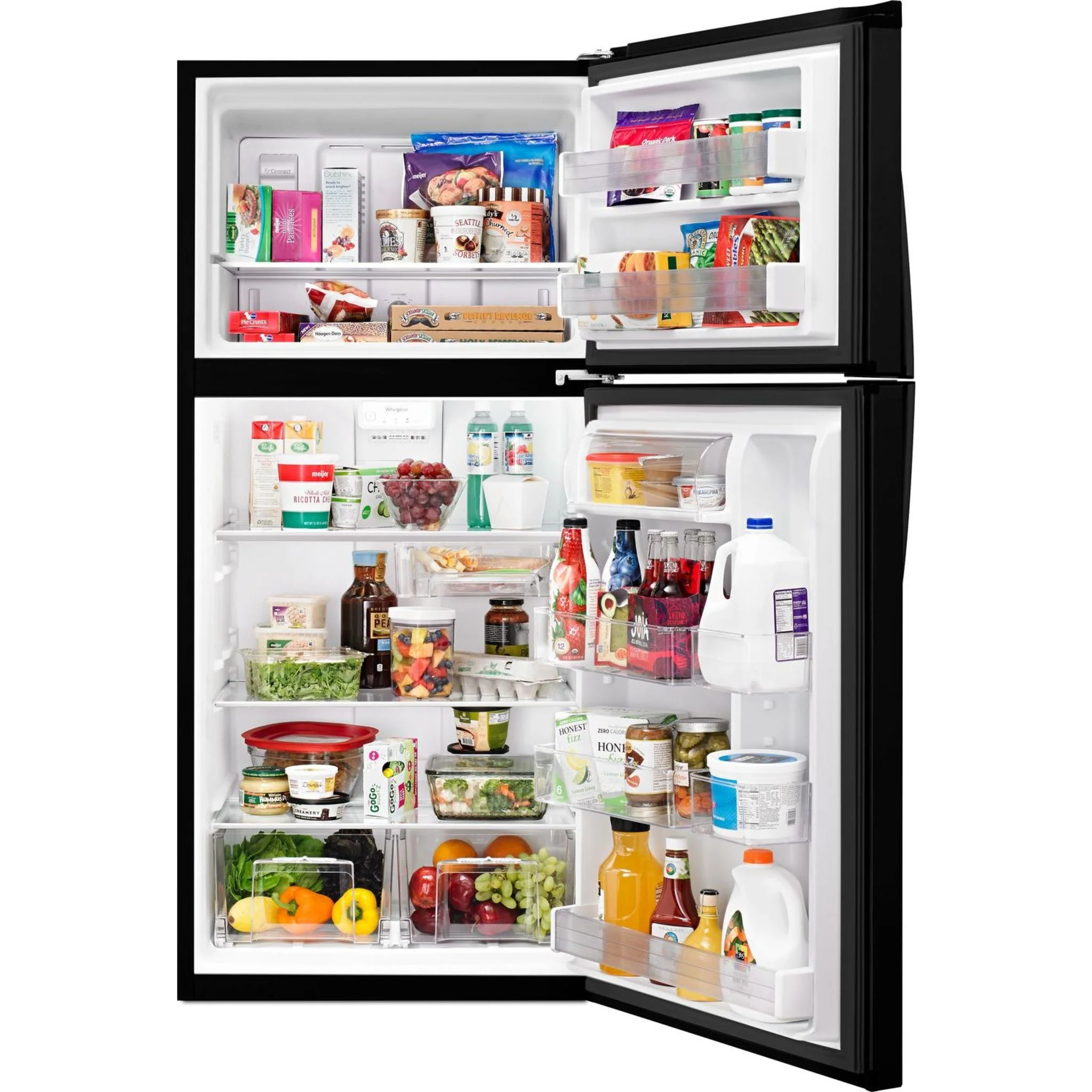 Whirlpool  30" Wide Top-Freezer Refrigerator - EZ Connect Icemaker Kit Compatible- 19.2 cu.ft. - Black (WRT519SZDB) - Image 16