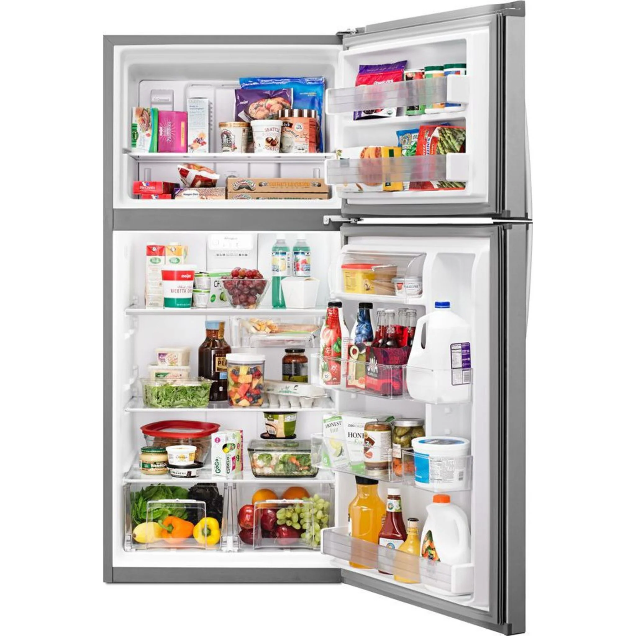 Whirlpool 30-inch Wide Top-Freezer Refrigerator - EZ Connect Icemaker Kit Compatible - 19.2 cu. ft. -Monochromatic Stainless Steel (WRT549SZDM) - Image 4