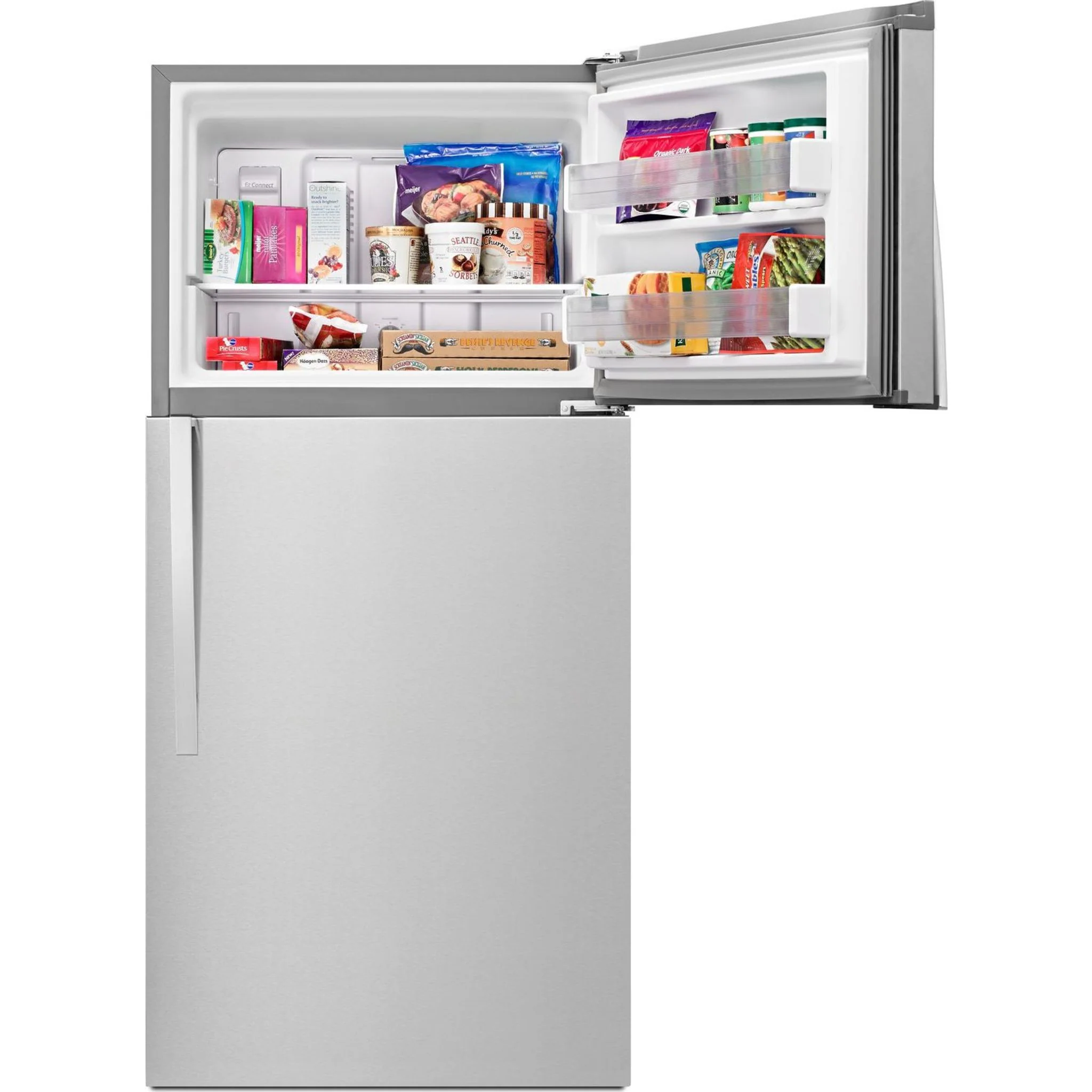 Whirlpool 30-inch Wide Top-Freezer Refrigerator - EZ Connect Icemaker Kit Compatible - 19.2 cu. ft. -Monochromatic Stainless Steel (WRT549SZDM) - Image 9