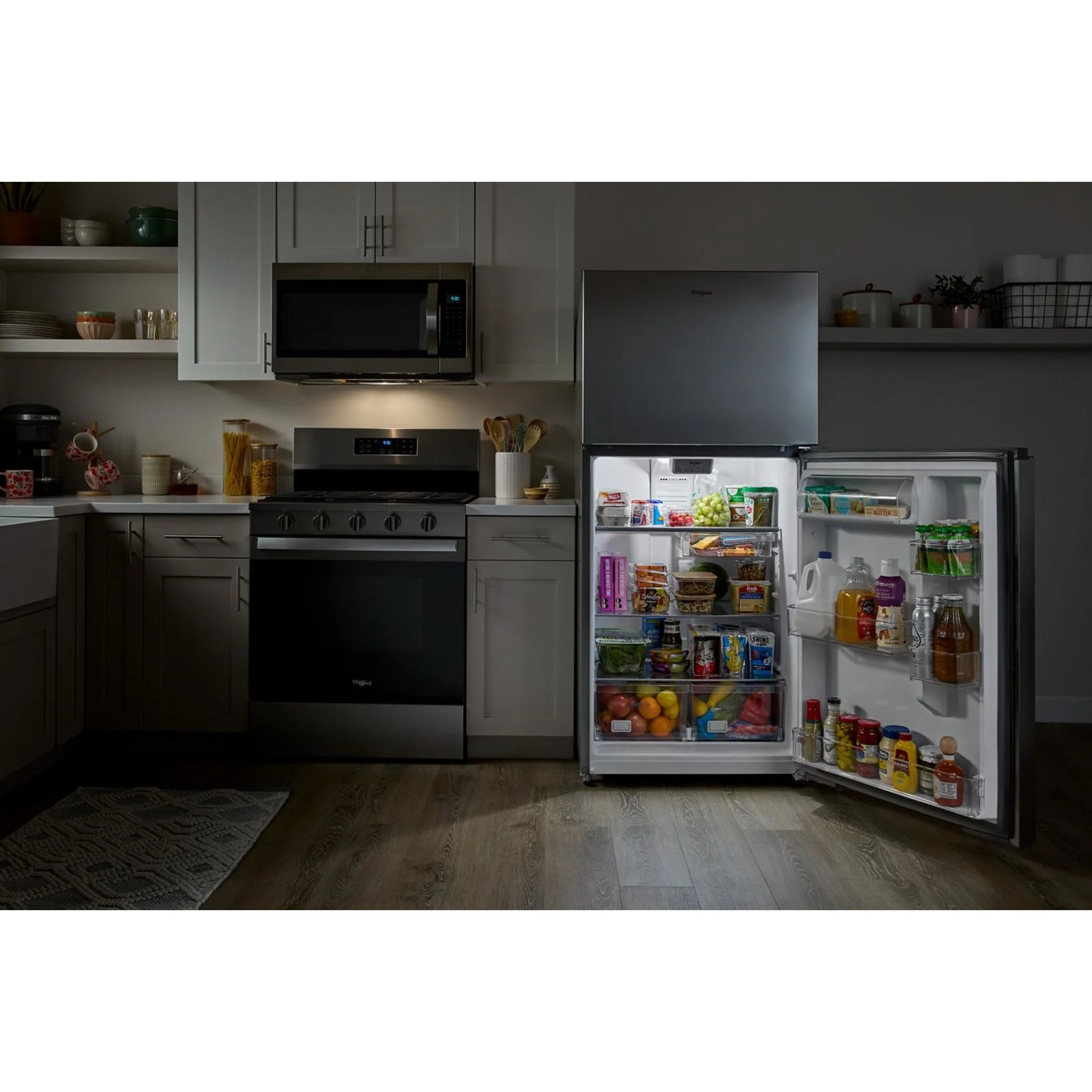 Whirlpool Top Mount Fridge (WRTX7419SW) - White - Image 4