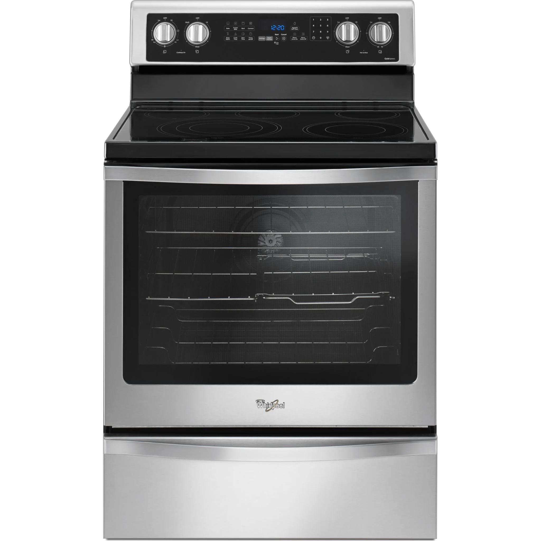 Whirlpool 6.4 cu.ft. Freestanding Electric Range with True Convection - Stainless Steel (YWFE745H0FS)