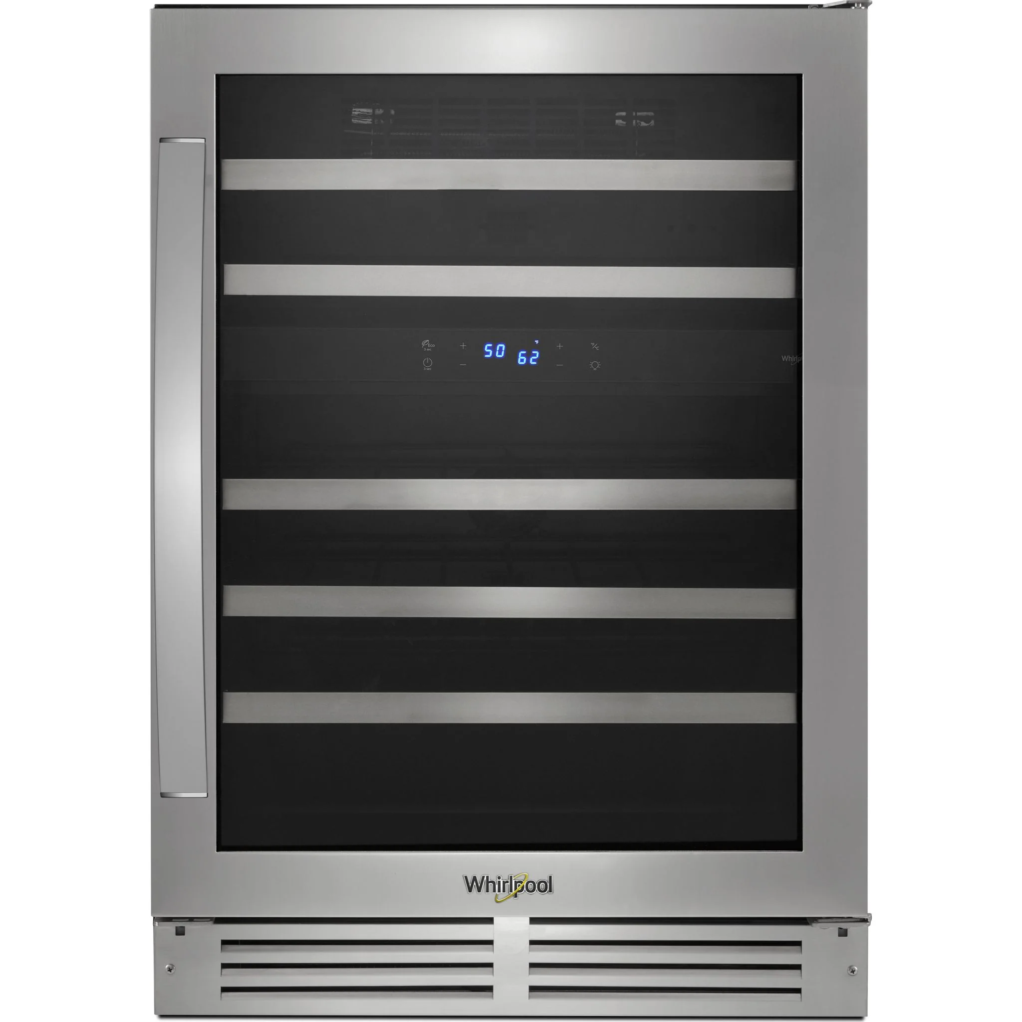 Whirlpool 24-Inch Wide Undercounter Wine Center-46 Bottles -Stainless Steel (WUW55X24HS)