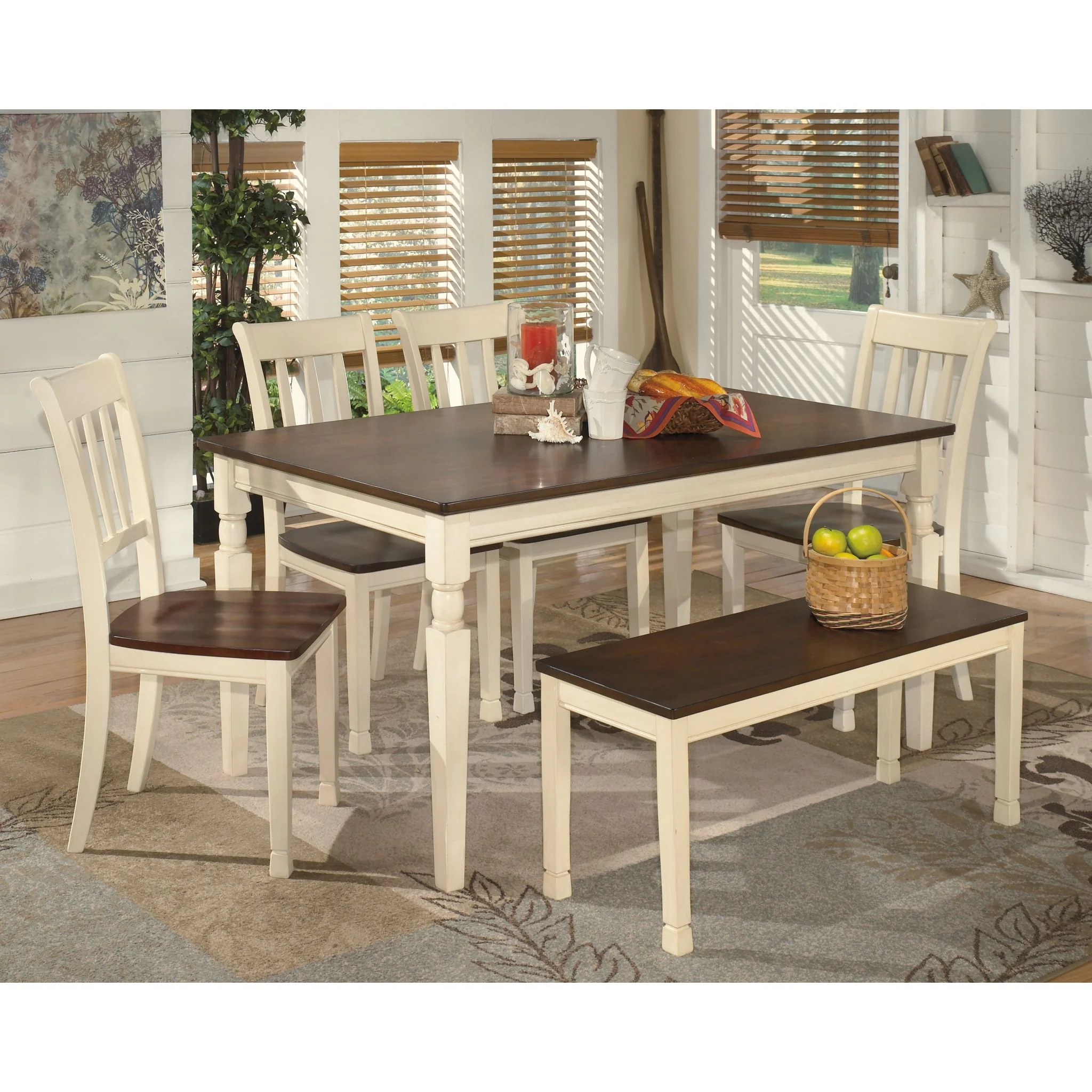 Whitesburg Dining Bench - Brown/Cottage White - (D583-00) - Image 11