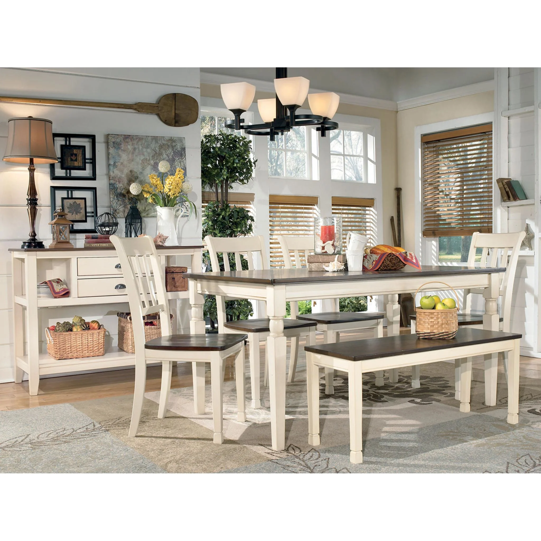 Whitesburg Dining Bench - Brown/Cottage White - (D583-00) - Image 30