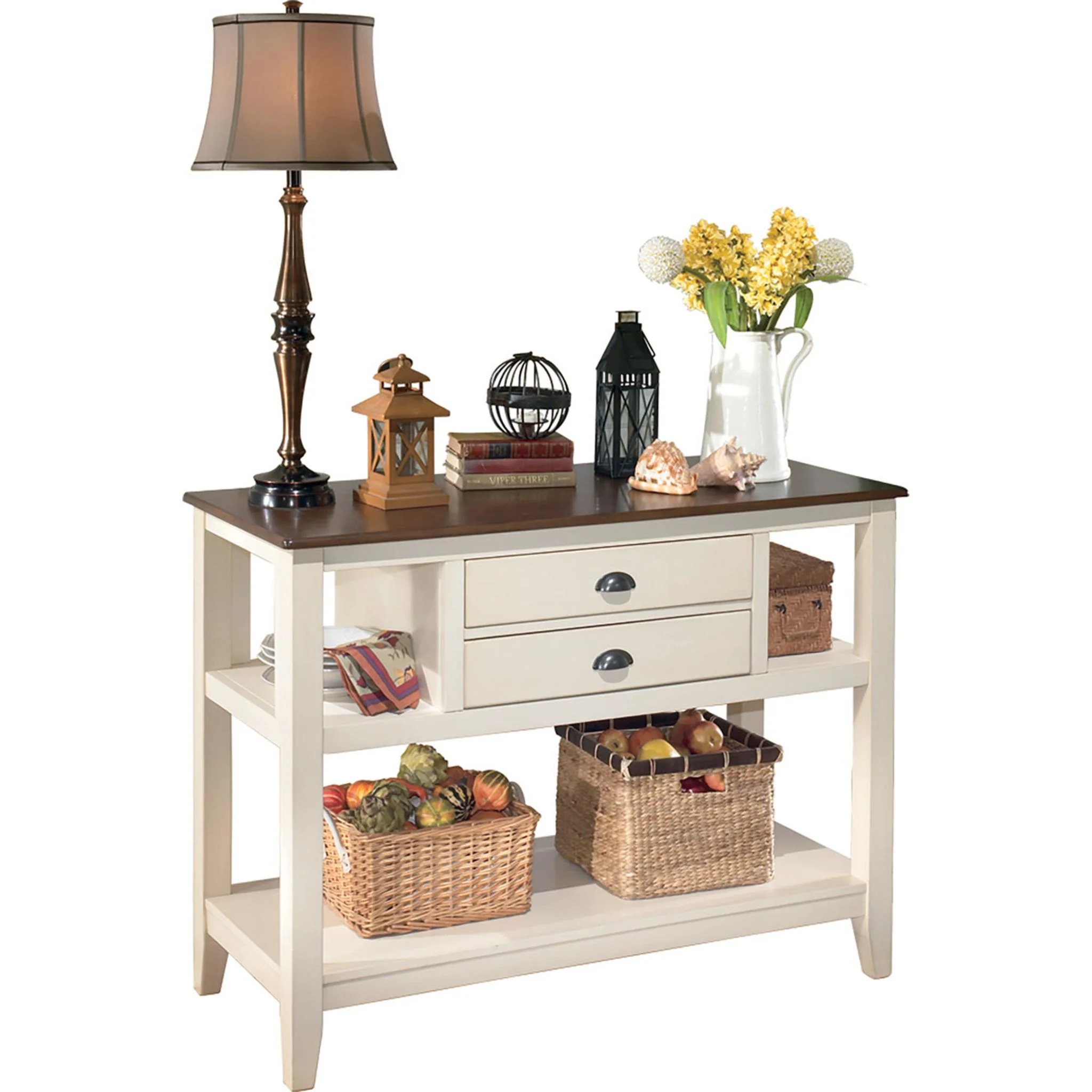 Whitesburg Dining Server - Brown/Cottage White - (D583-59)