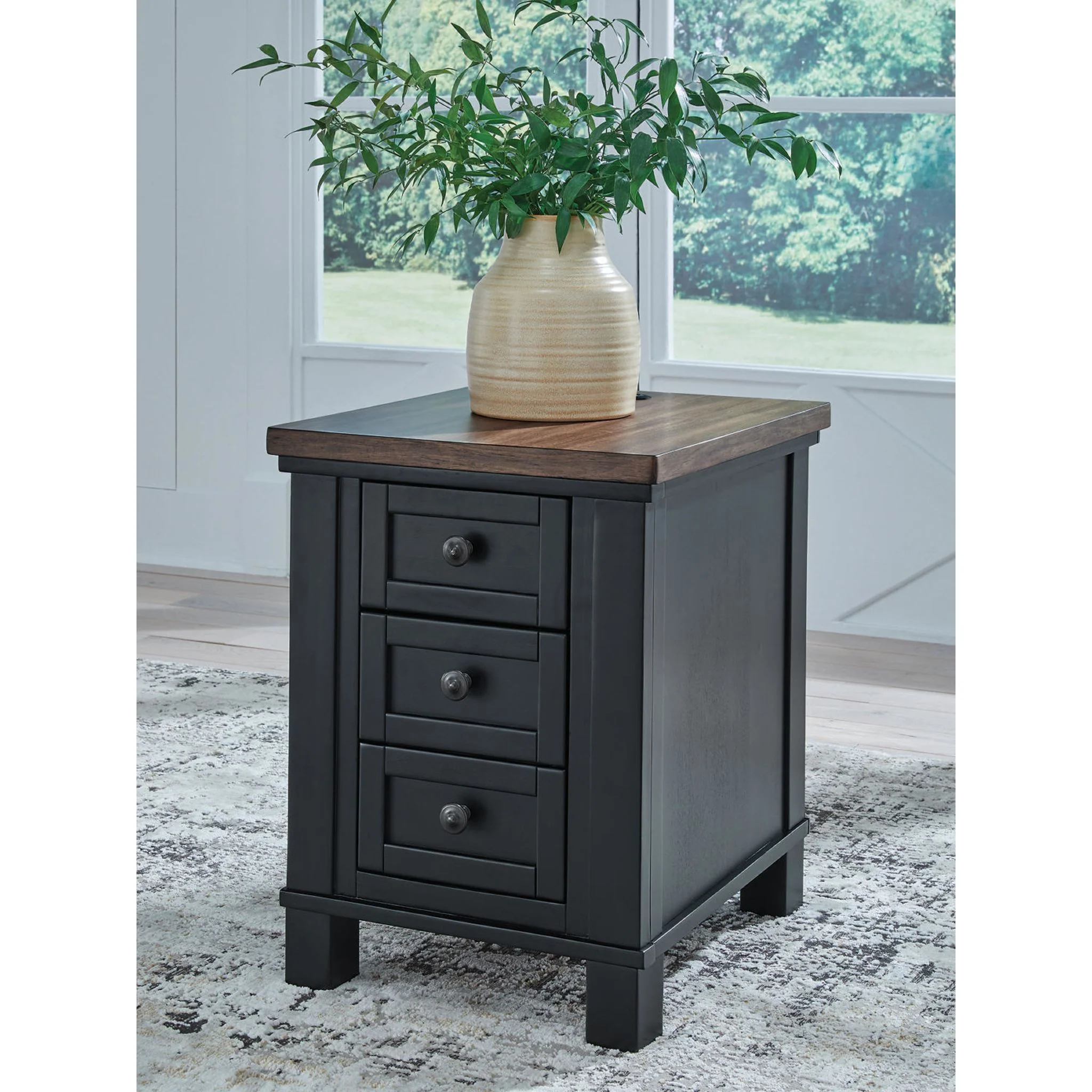Wildenauer Chairside End Table - Brown/Black - Image 6