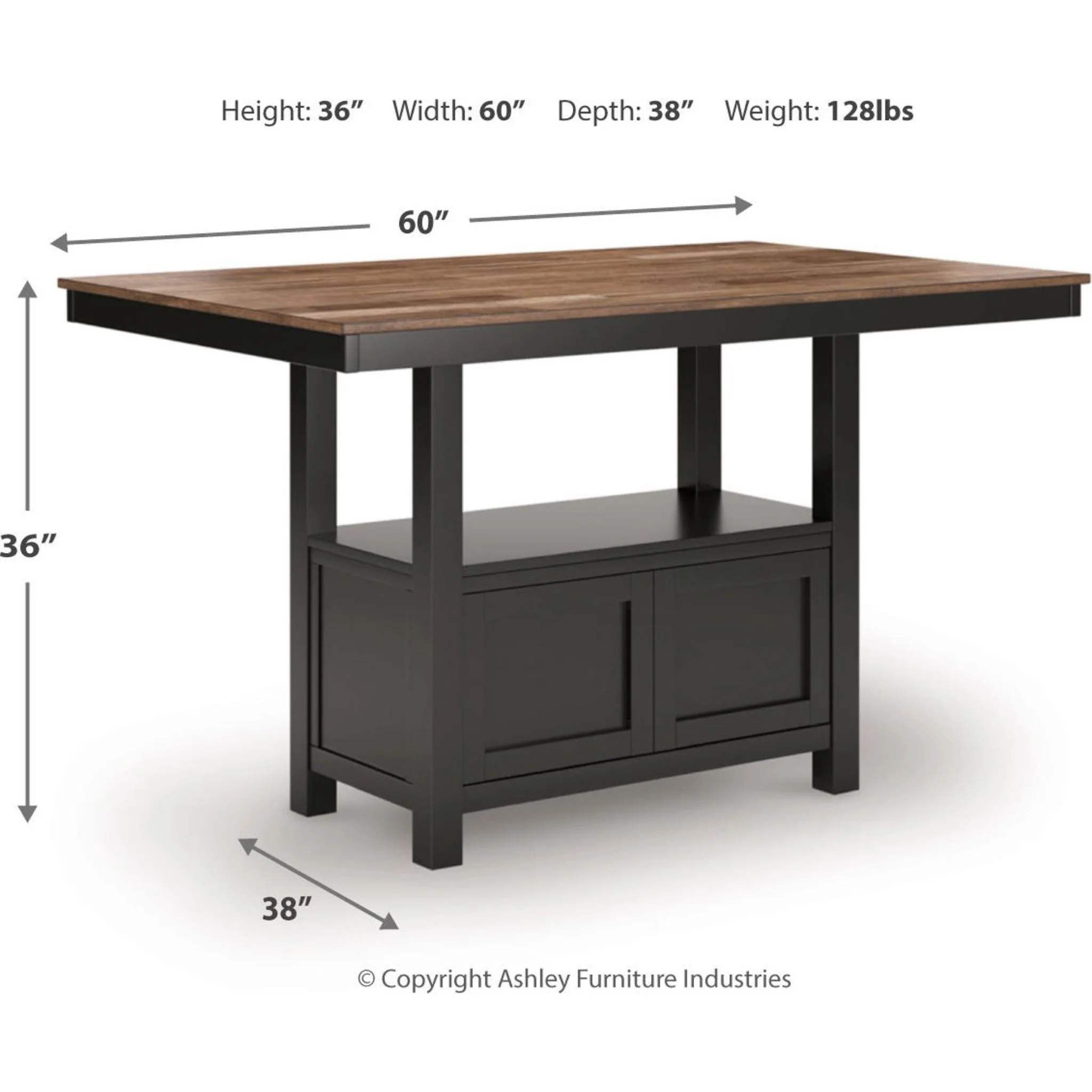 Wildenauer Counter Height Table - Brown/Black - (D634-13) - Image 3