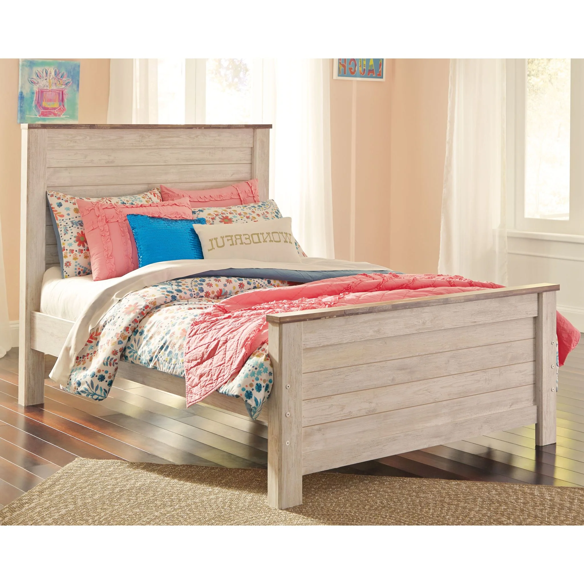 Willowton Panel Bed - Whitewash - Image 2