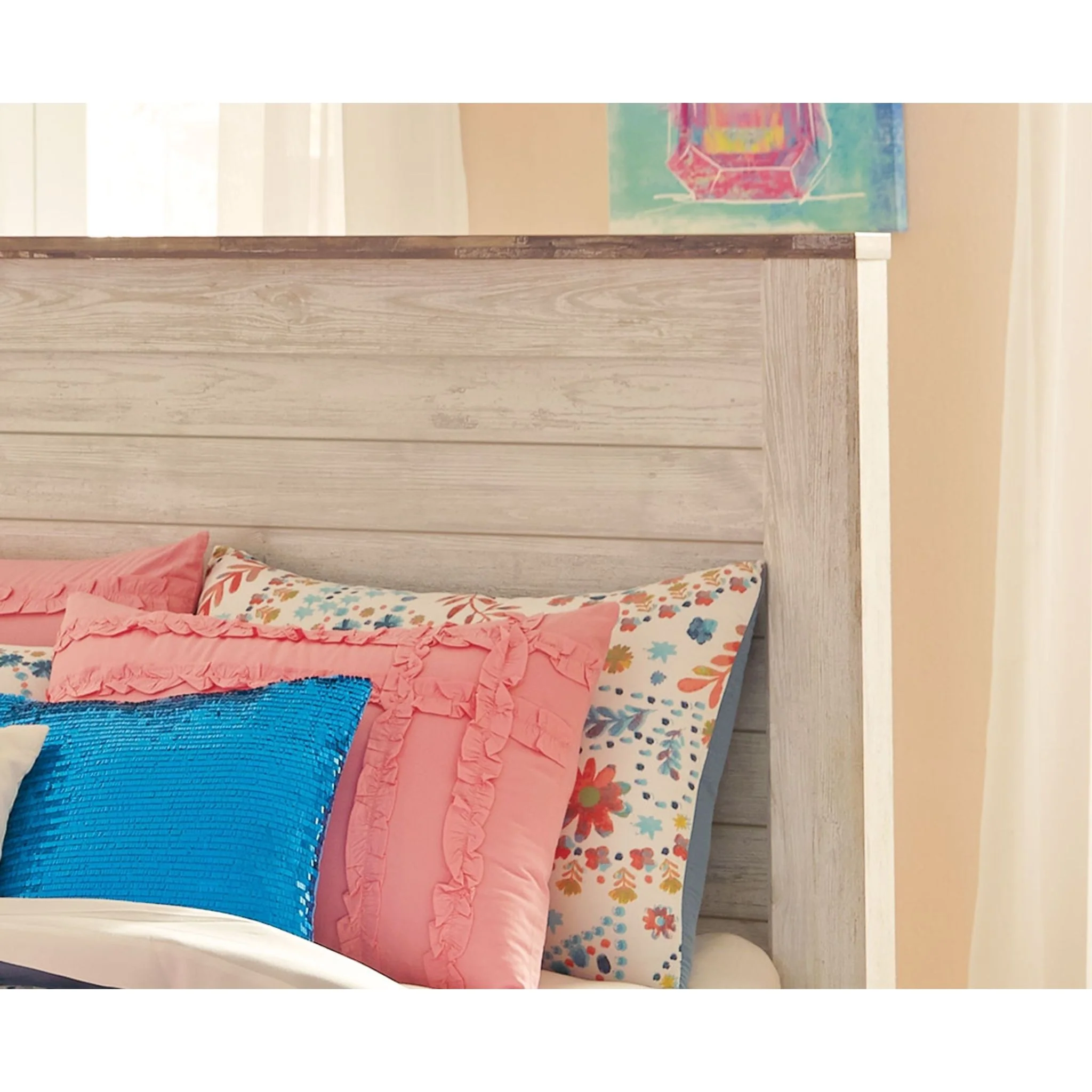 Willowton Panel Bed - Whitewash - Image 3