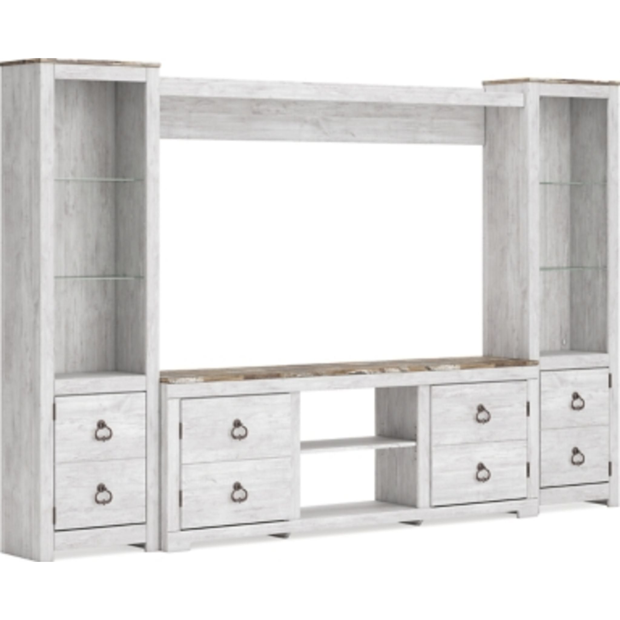 Willowton 4 Piece Entertainment Unit - Whitewash - Image 4