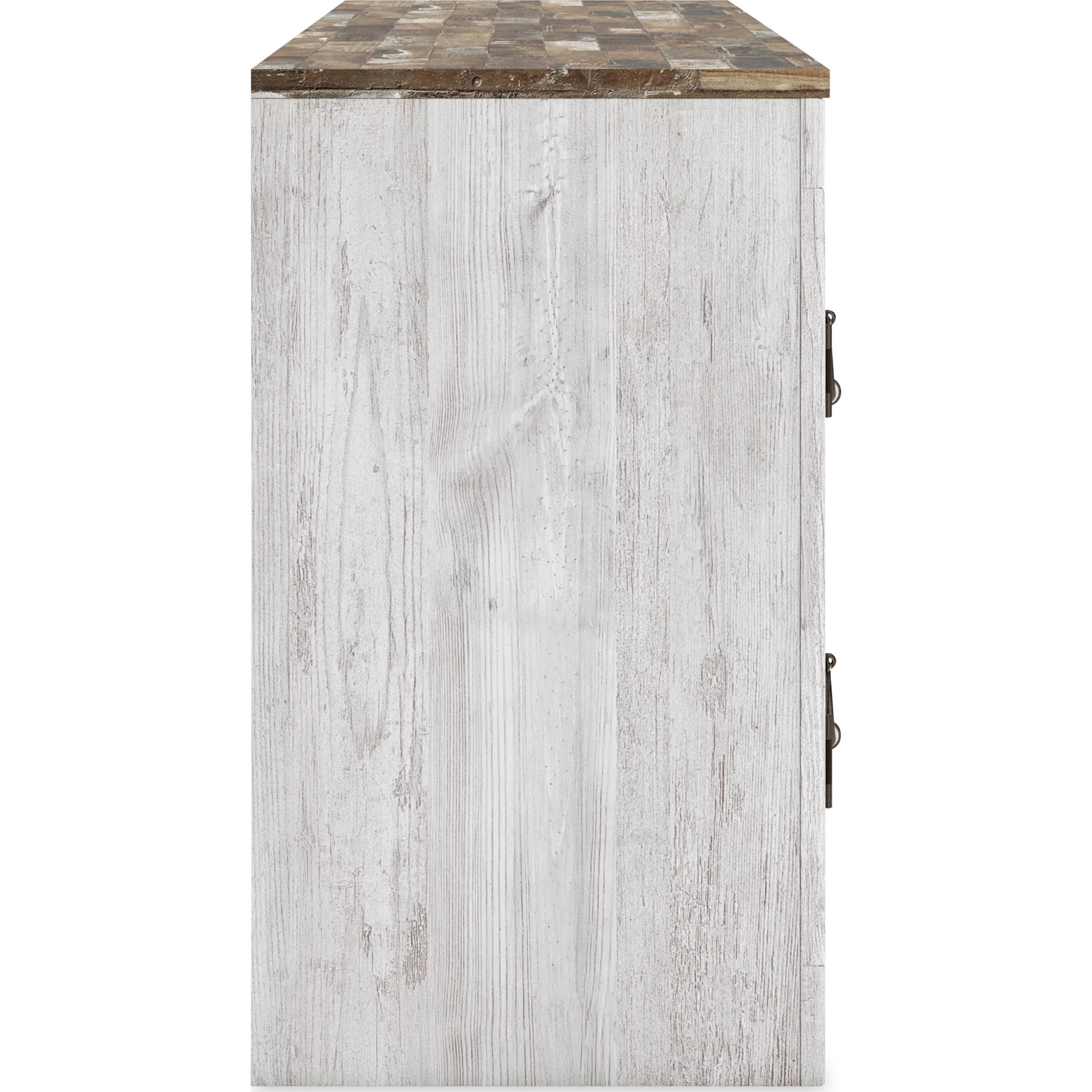 Willowton TV Stand with Fireplace - Whitewash - Image 4