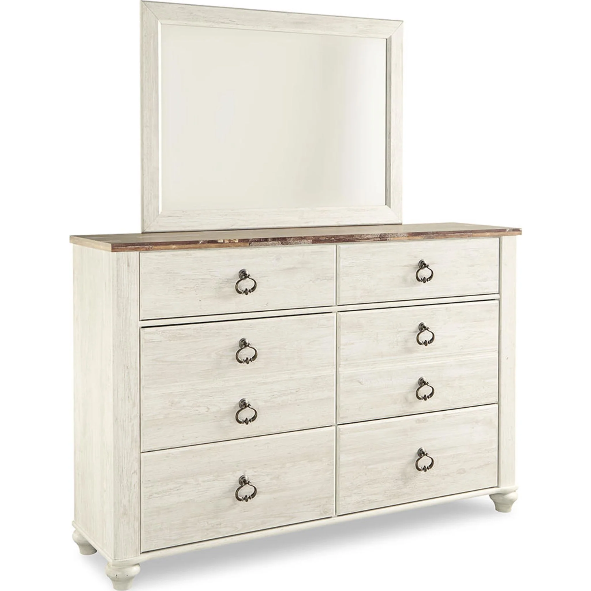 Willowton 6 Piece King Panel Bedroom - Whitewash - Image 4