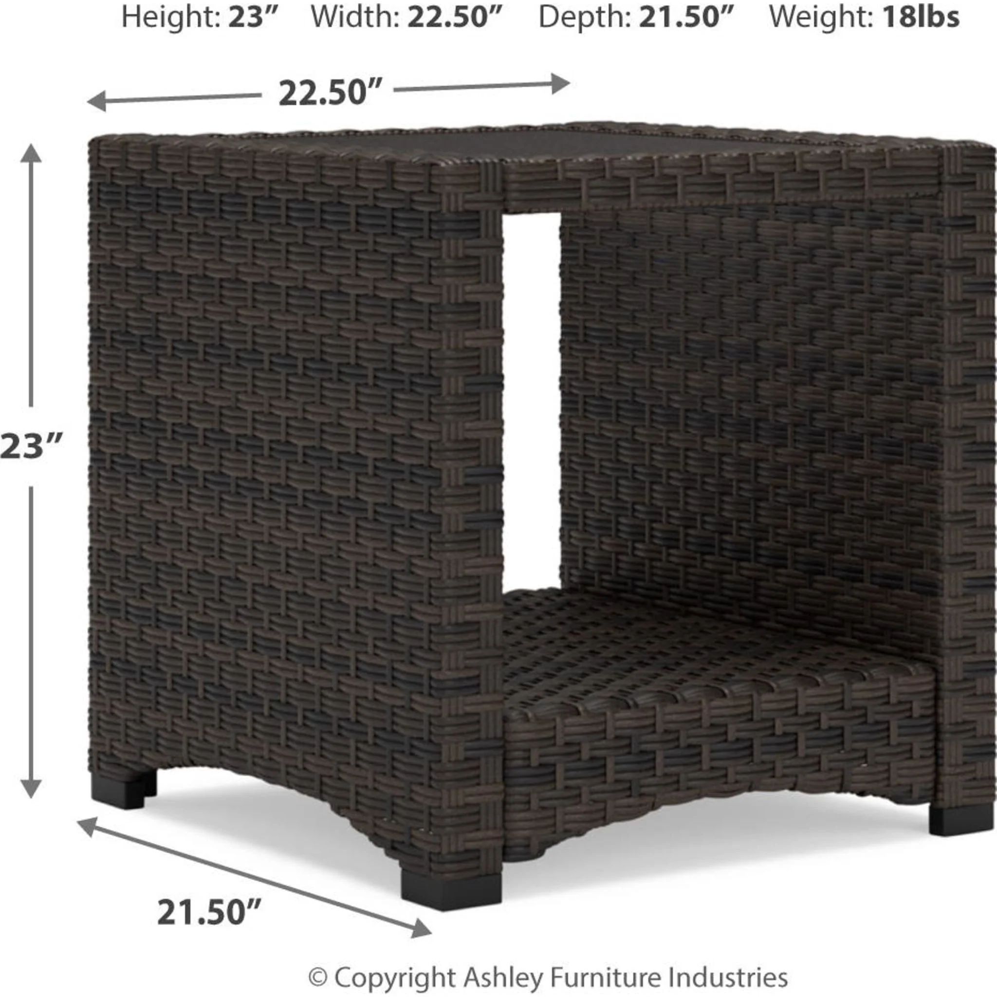 Windglow Outdoor End Table - Brown - Image 5