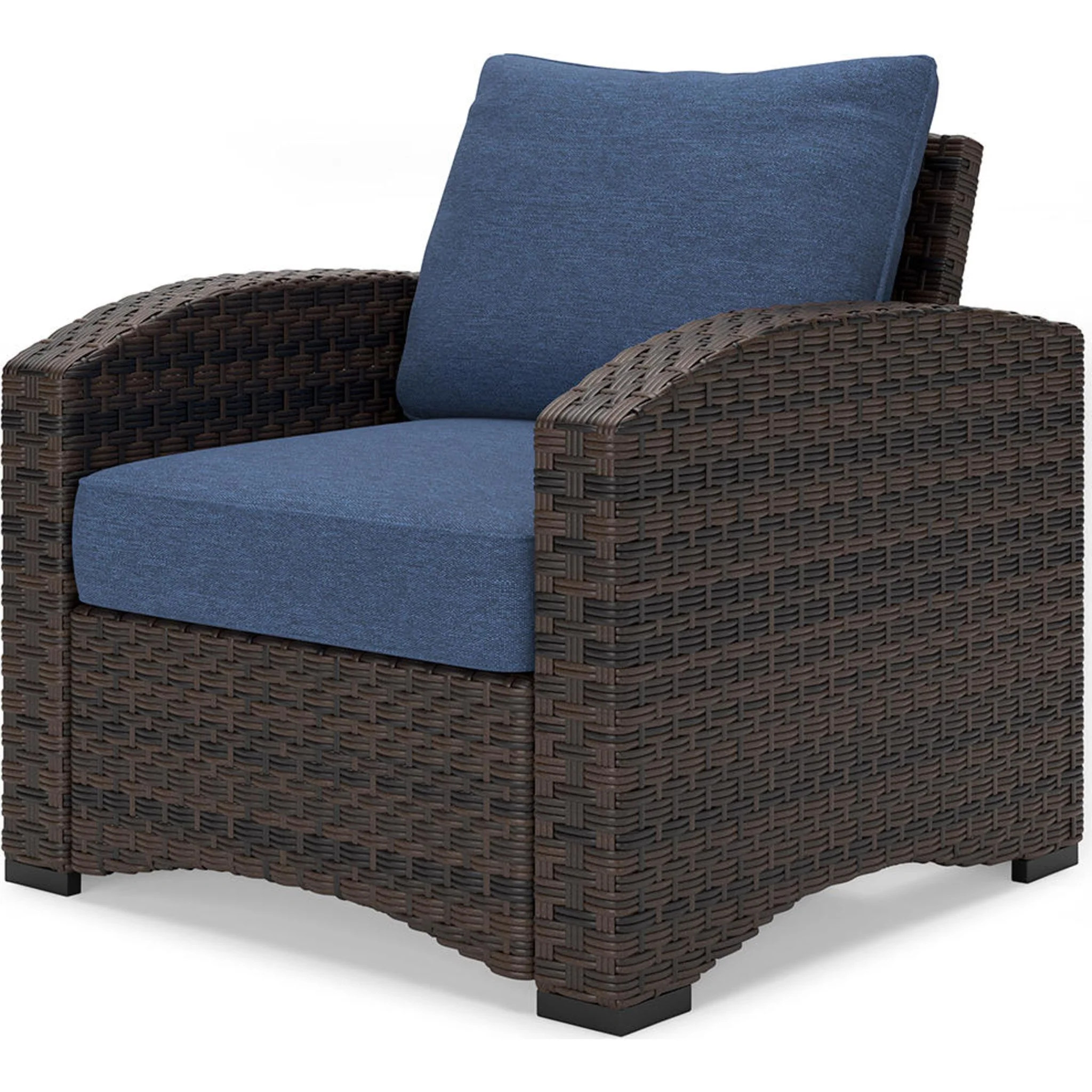 Windglow Outdoor Lounge Chair with Cushion - Blue/Brown - Image 10