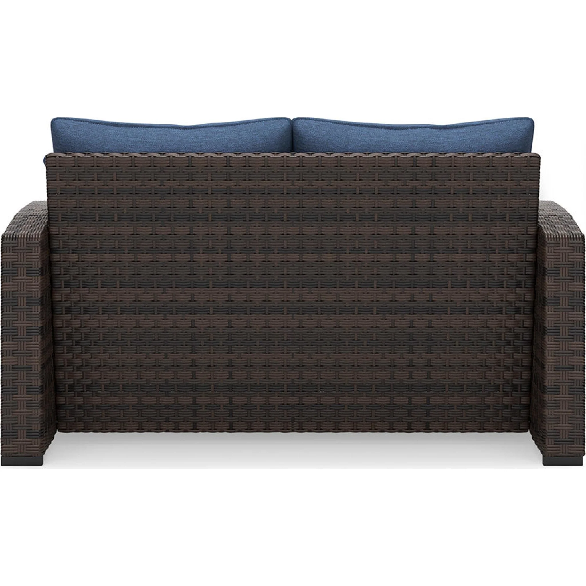 Windglow Outdoor Loveseat with Cushion - Blue/Brown - Image 13