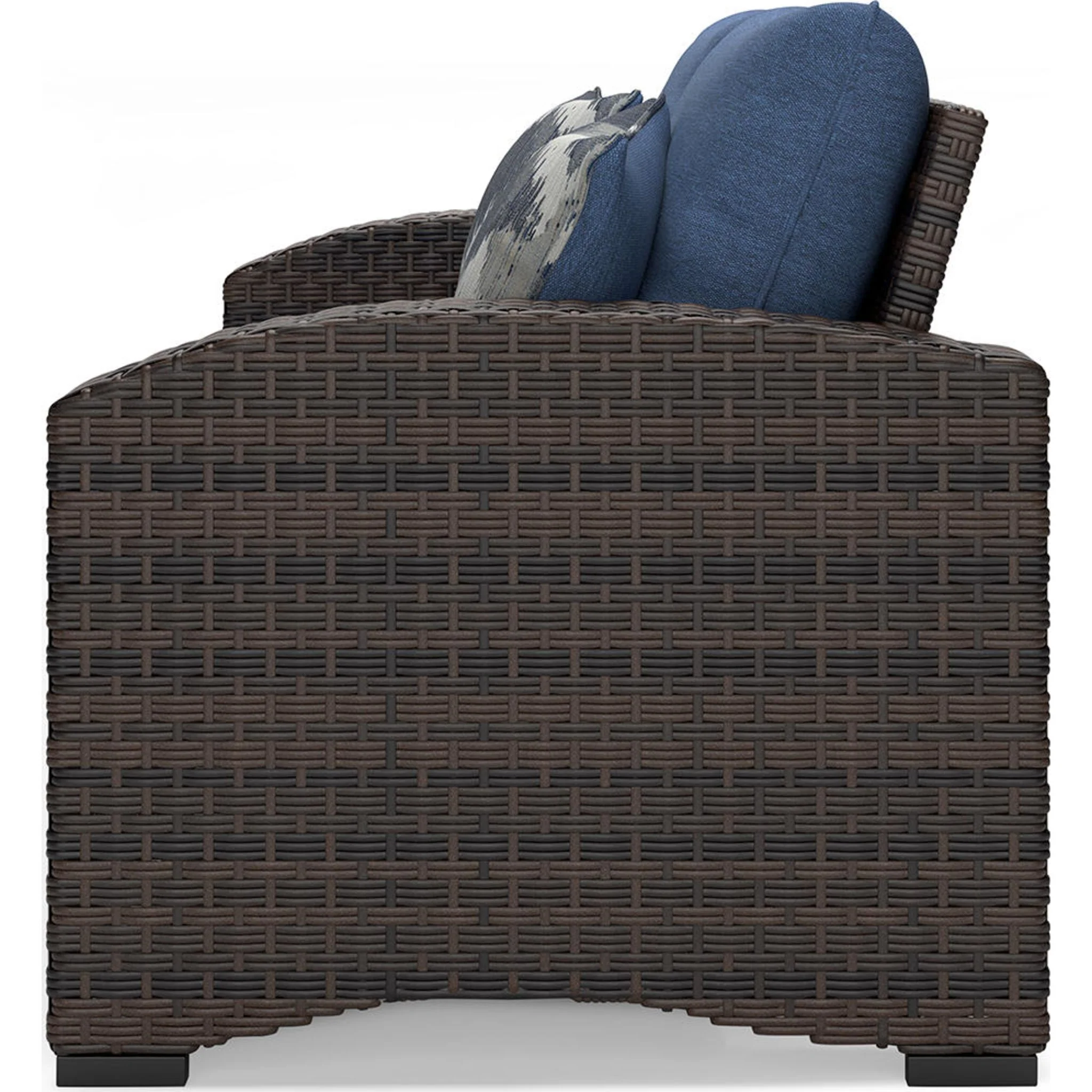 Windglow Outdoor Loveseat with Cushion - Blue/Brown - Image 7