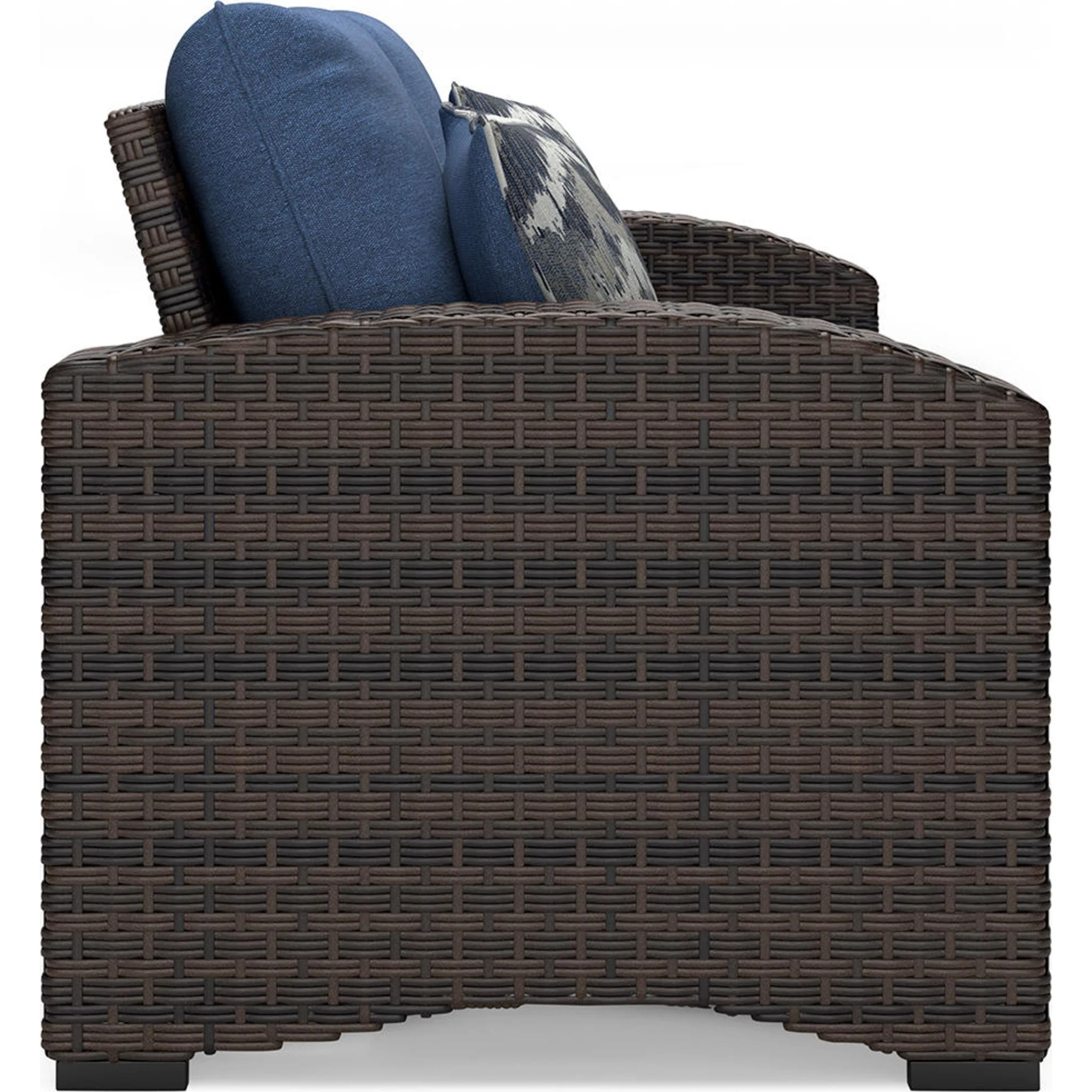 Windglow Outdoor Loveseat with Cushion - Blue/Brown - Image 8