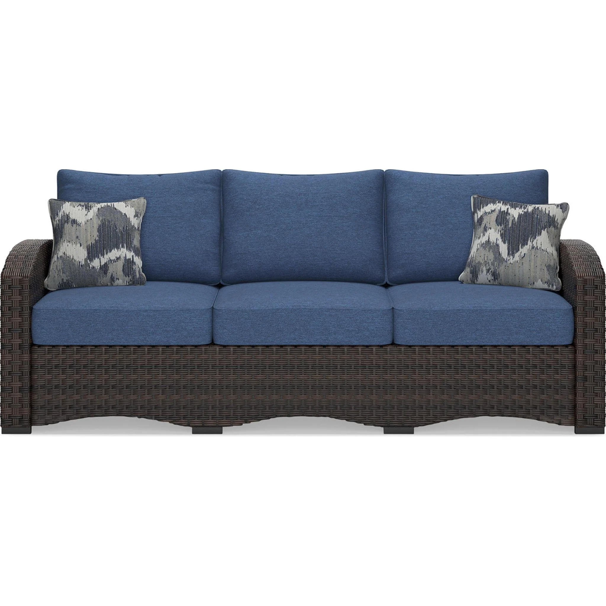 Windglow Outdoor Sofa with Cushion - Blue/Brown