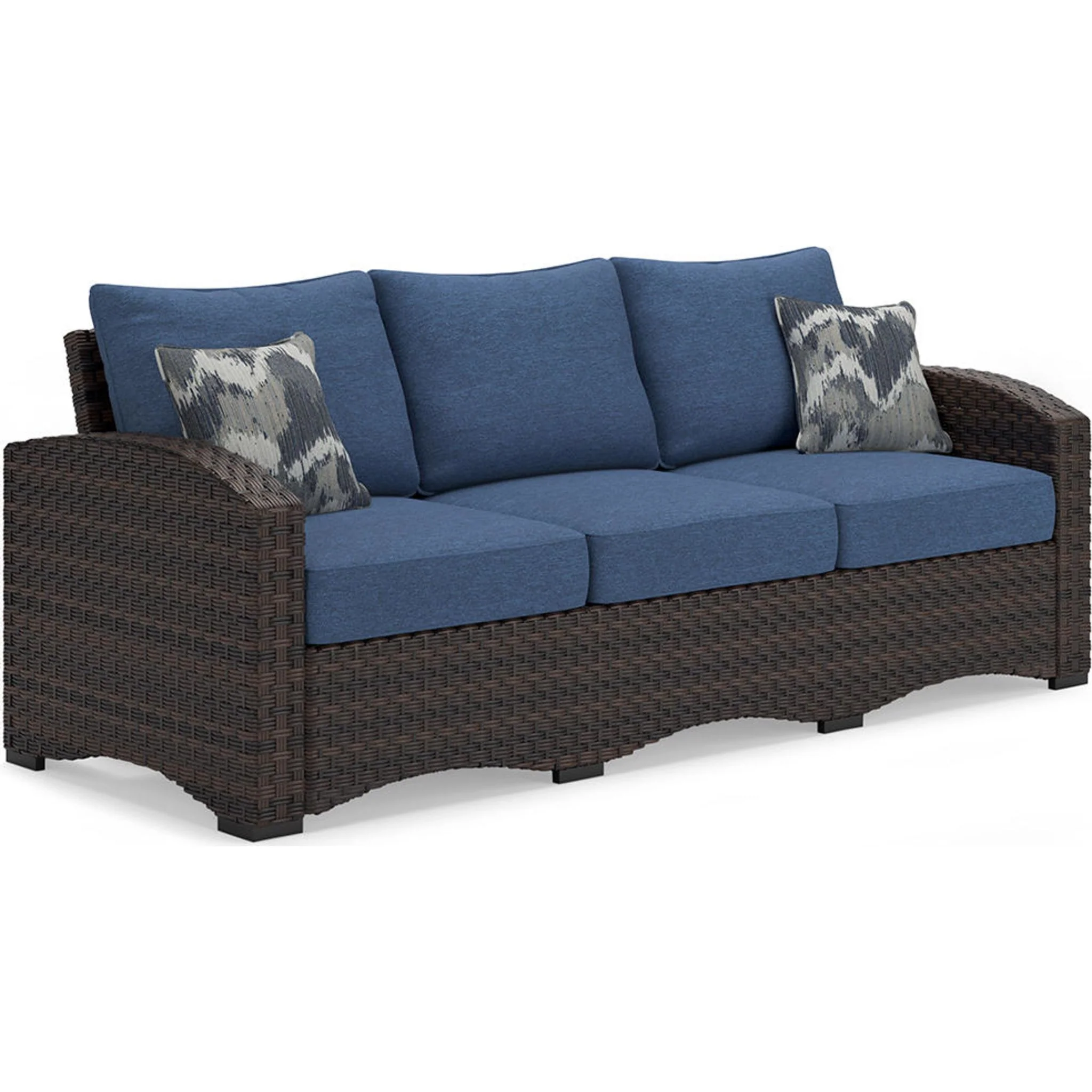 Windglow Outdoor Sofa with Cushion - Blue/Brown - Image 13