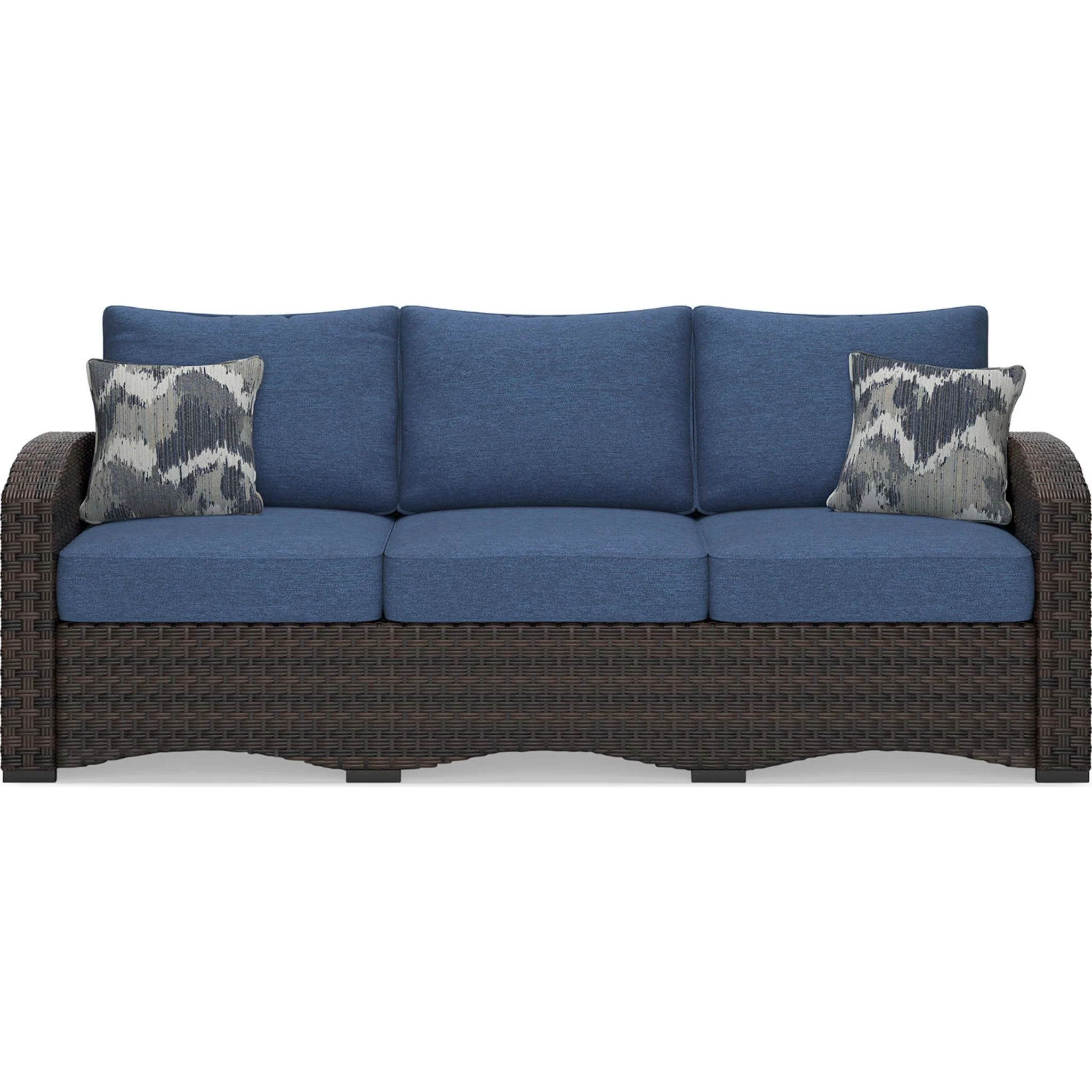 Windglow Outdoor Sofa with Cushion - Blue/Brown - Image 6