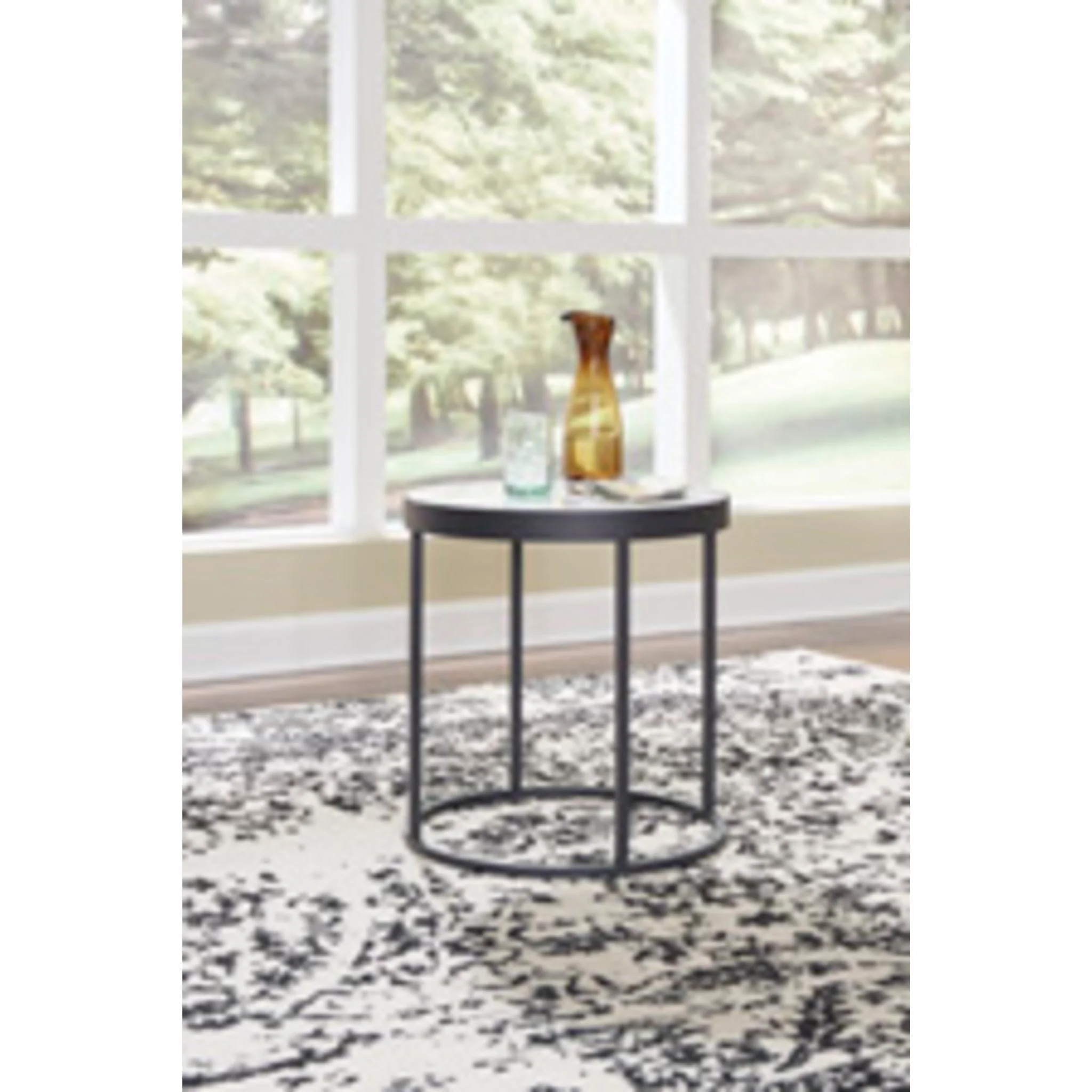 Windron End Table - Black/White - Image 4