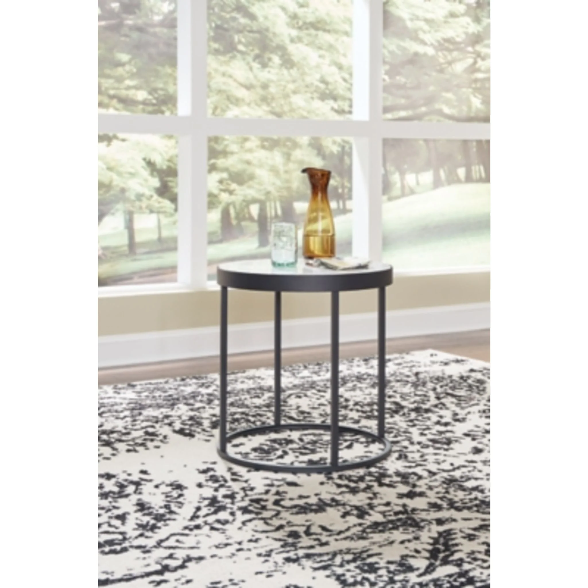 Windron End Table - Black/White - Image 7