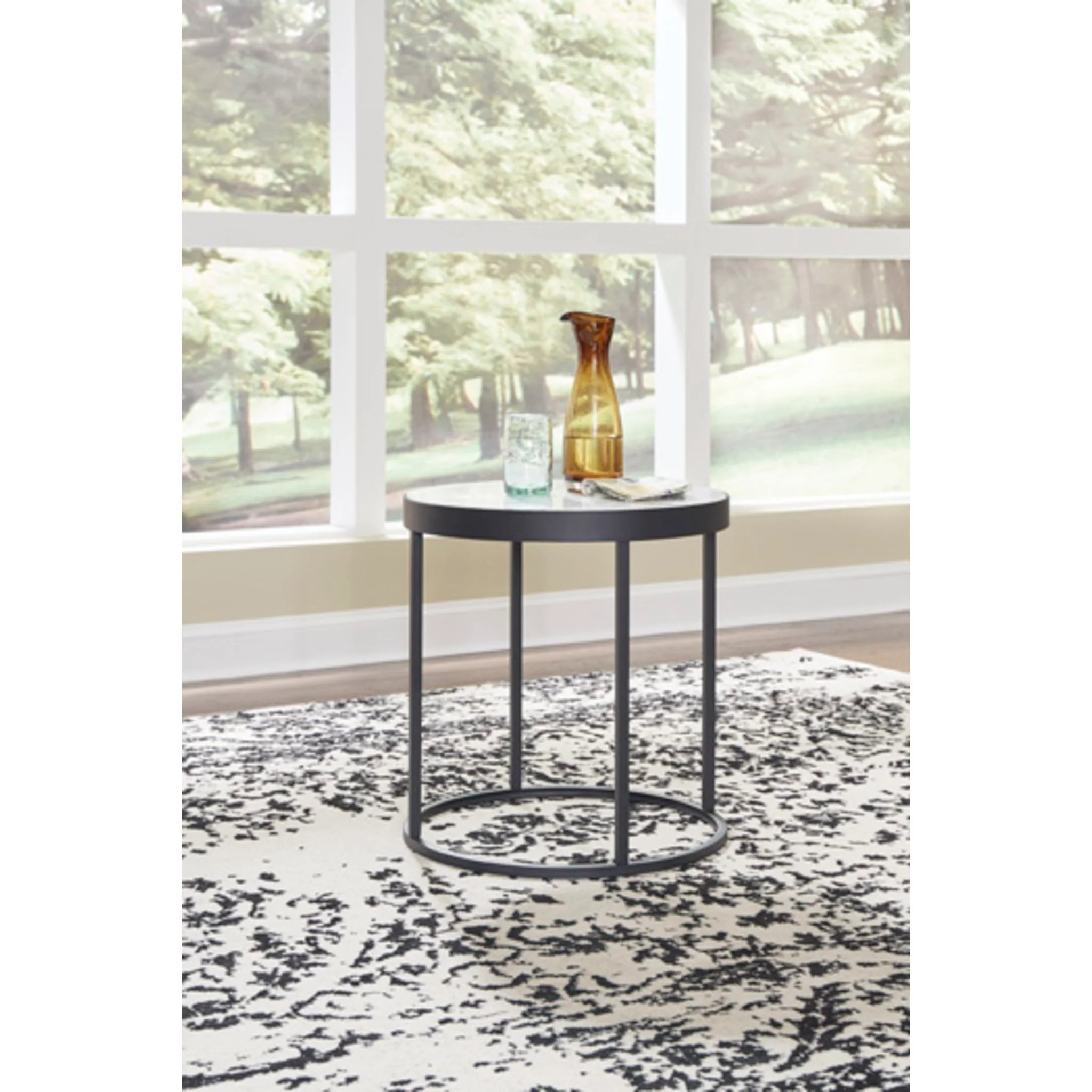 Windron End Table - Black/White - Image 8