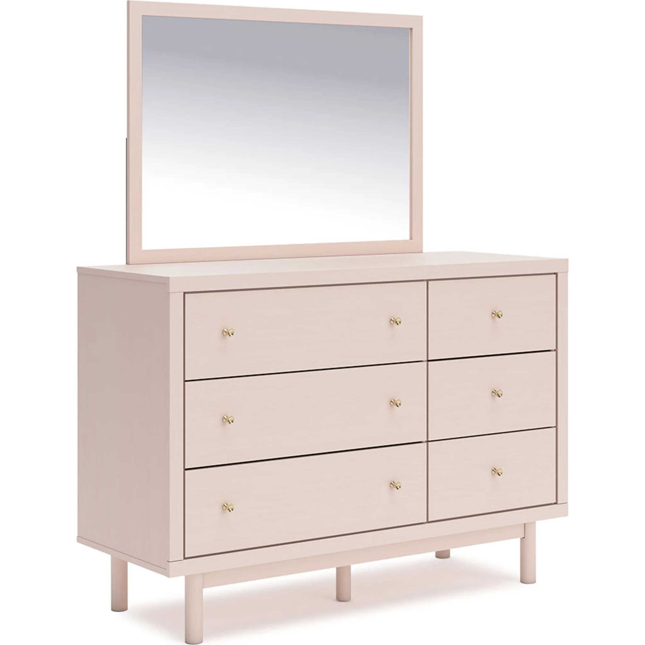 Wistenpine Dresser and Mirror - Blush