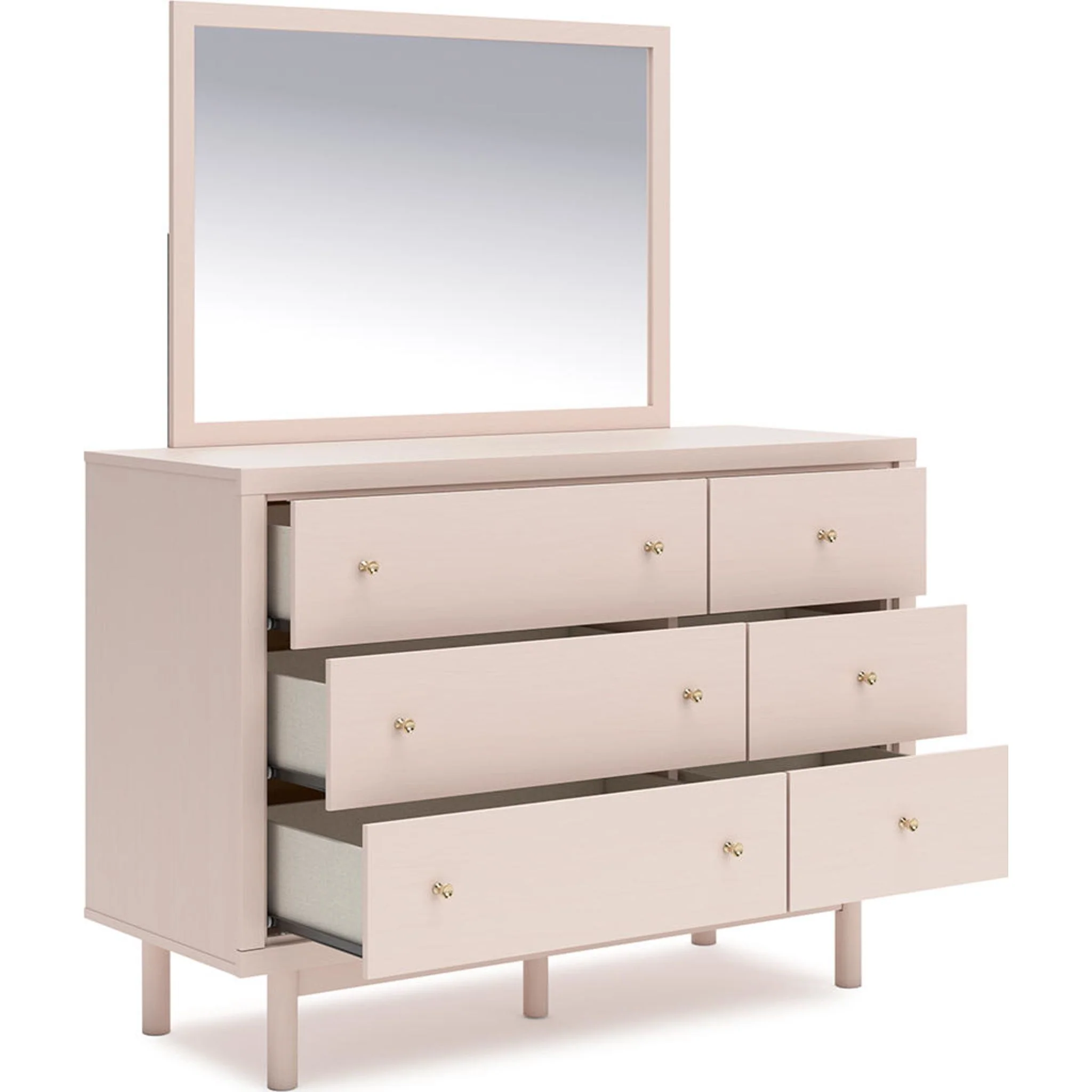 Wistenpine Dresser and Mirror - Blush - Image 4