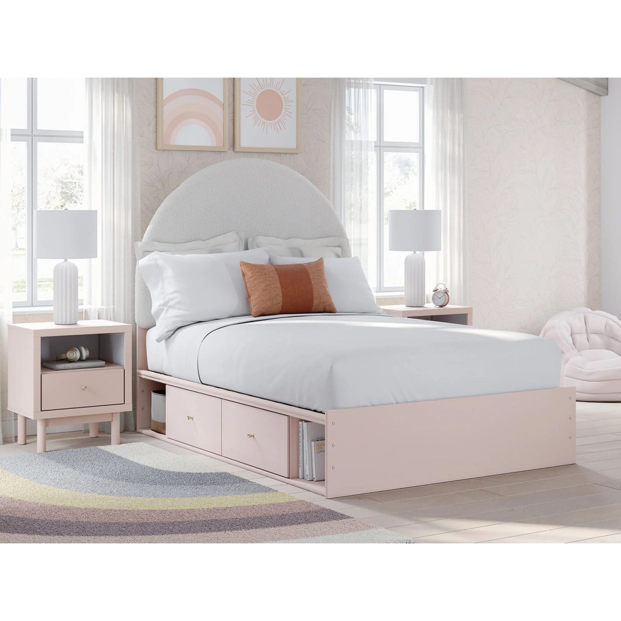 Wistenpine Full Storage Bed - Blush - Image 2