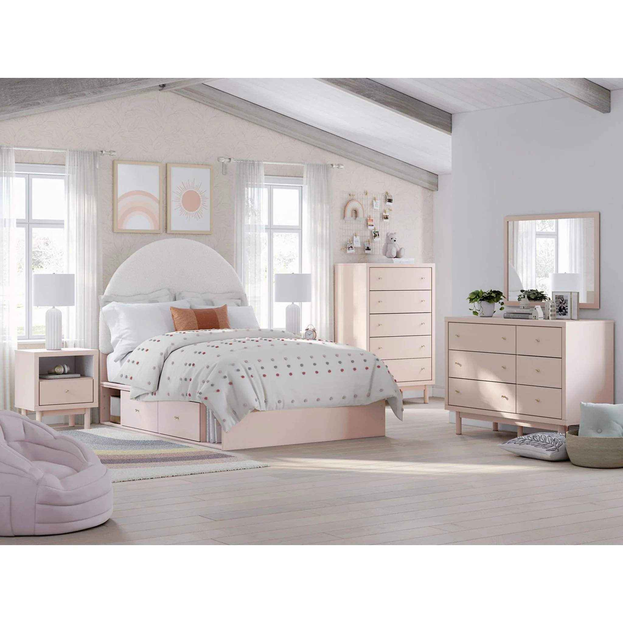 Wistenpine Full Storage Bed - Blush - Image 4