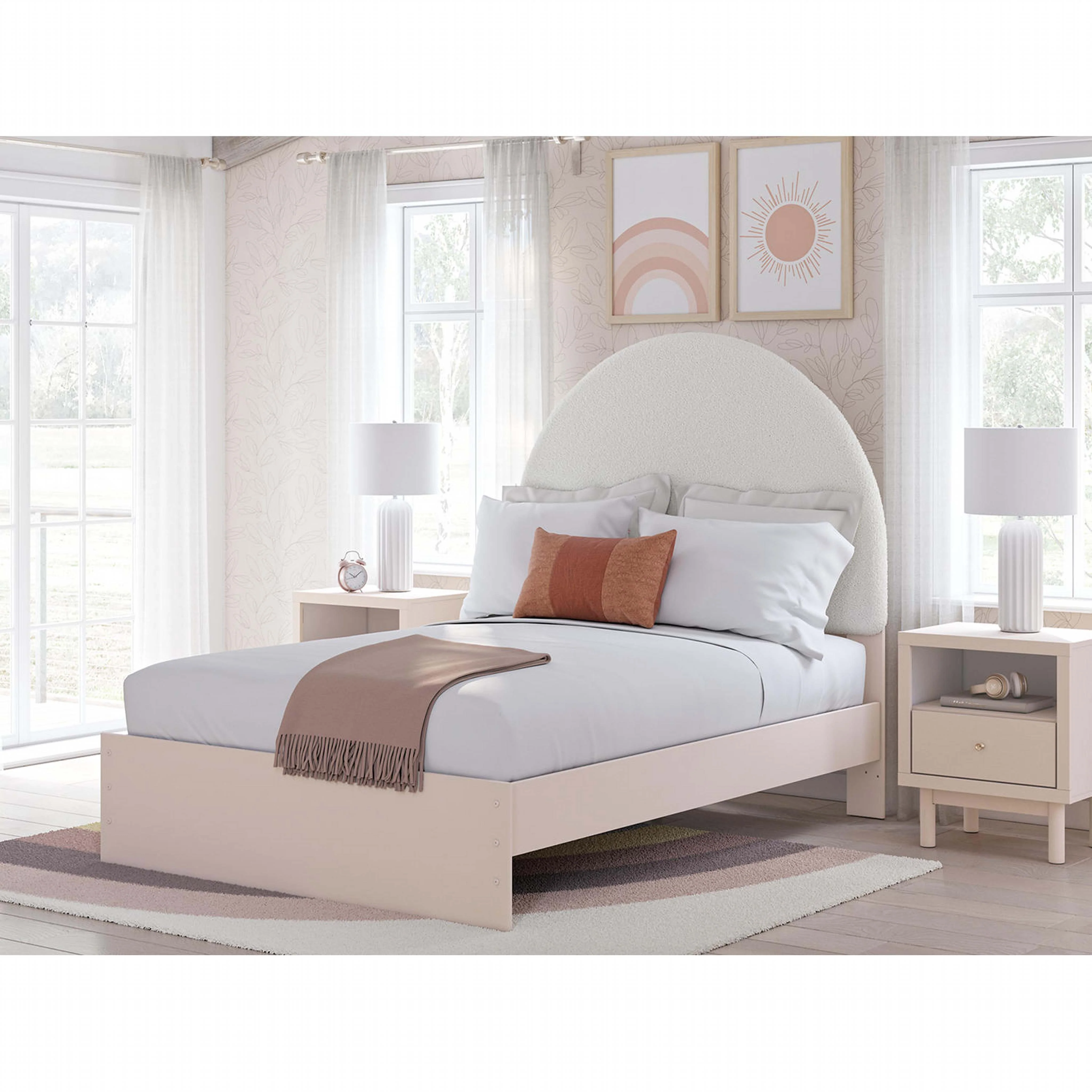 Wistenpine Platform Bed - Blush - Image 11
