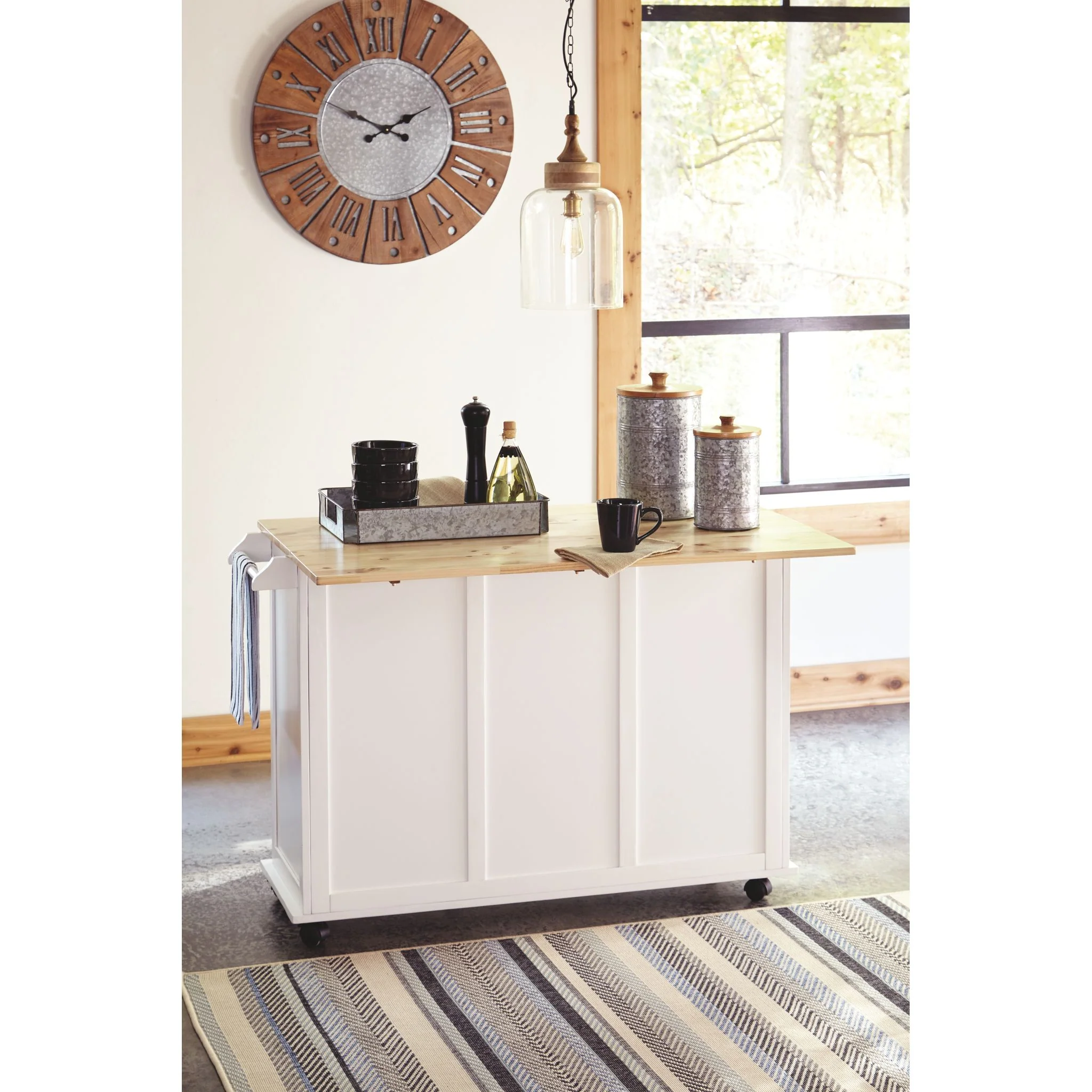 Withurst Kitchen Cart - White/Light Brown - Image 10