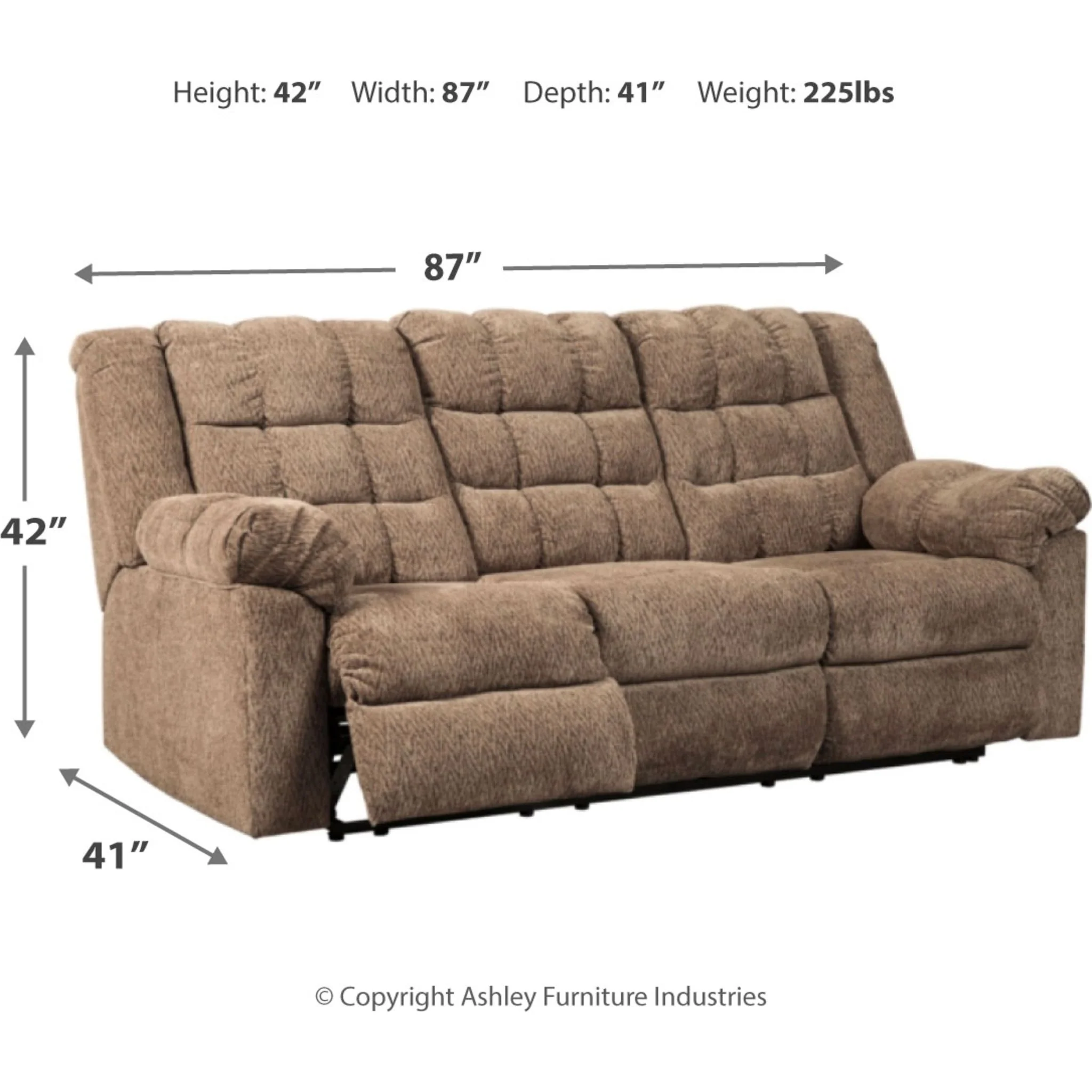 Workhorse Reclining Sofa - Cocoa - Image 8