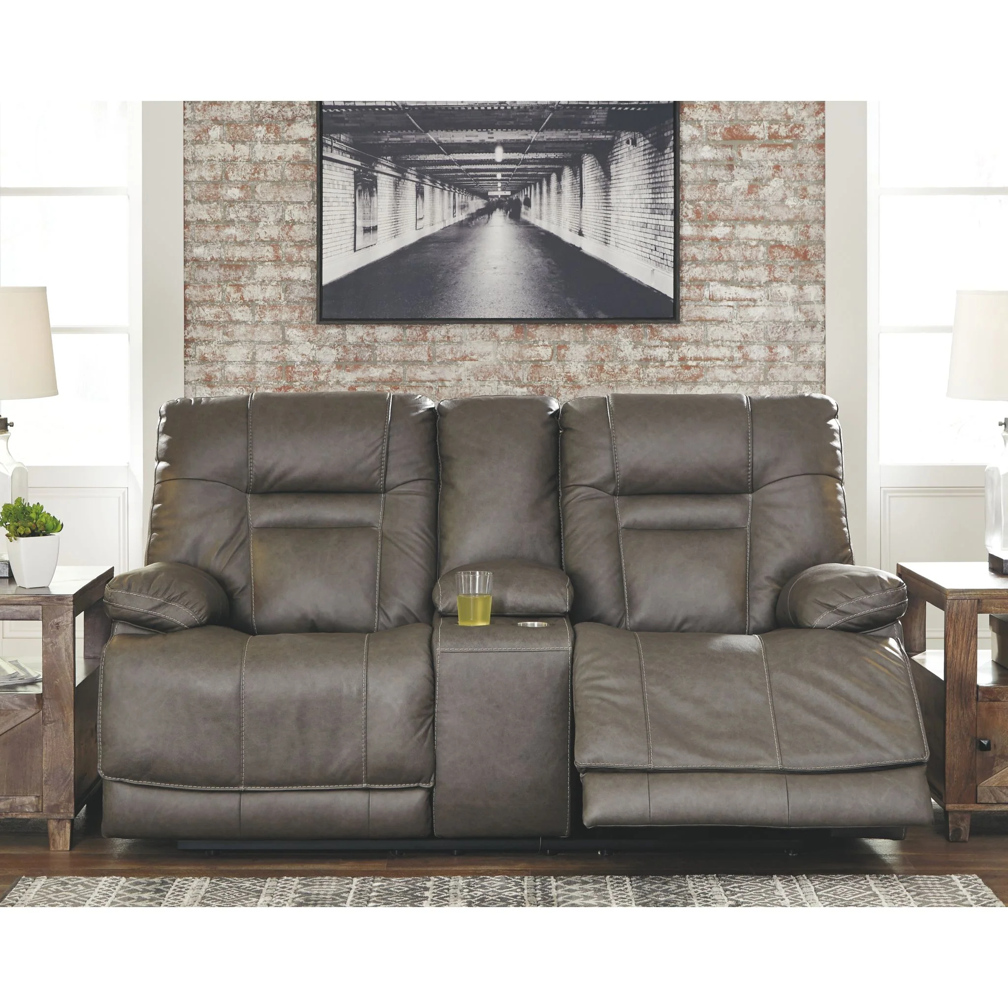 Wurstrow Power Reclining Loveseat With Power Headrest - Smoke - Image 2