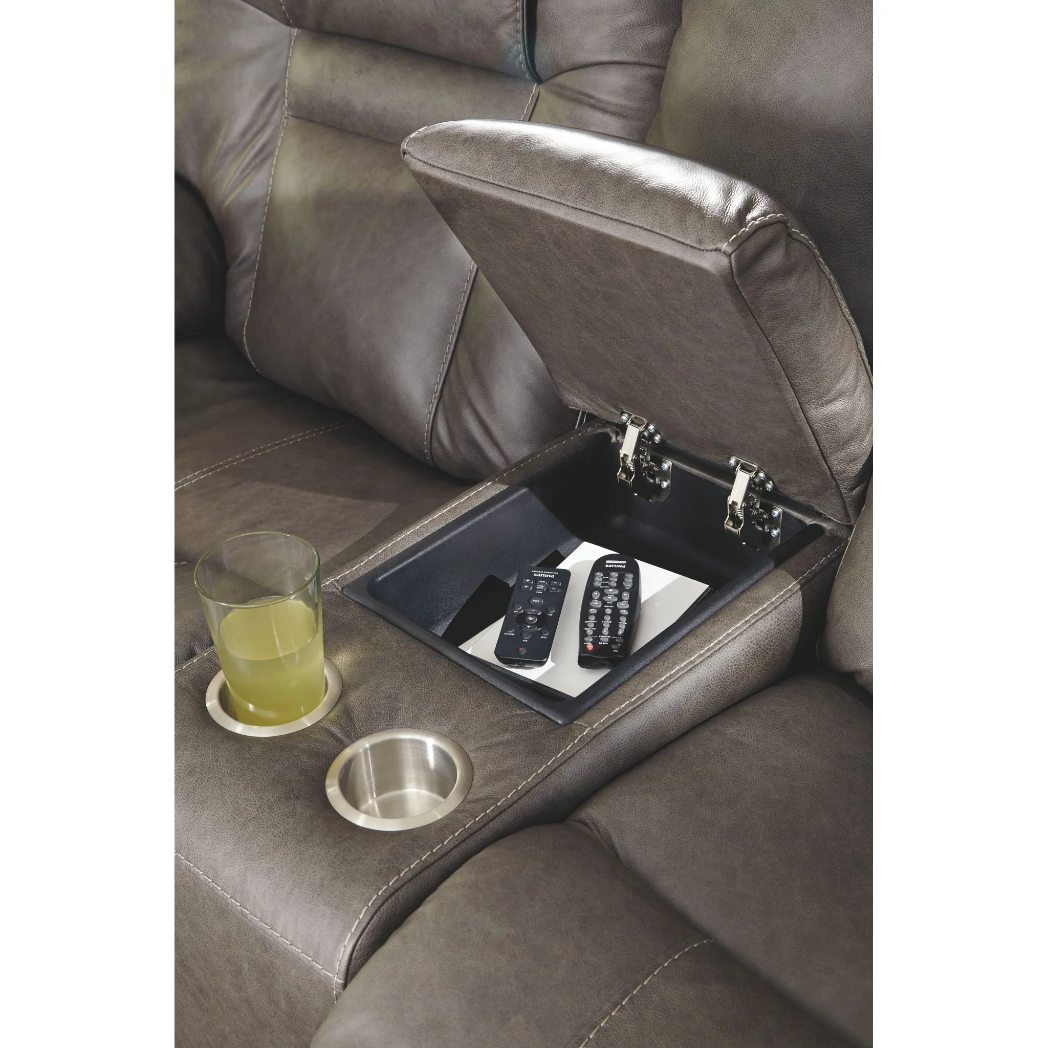 Wurstrow Power Reclining Loveseat With Power Headrest - Smoke - Image 6