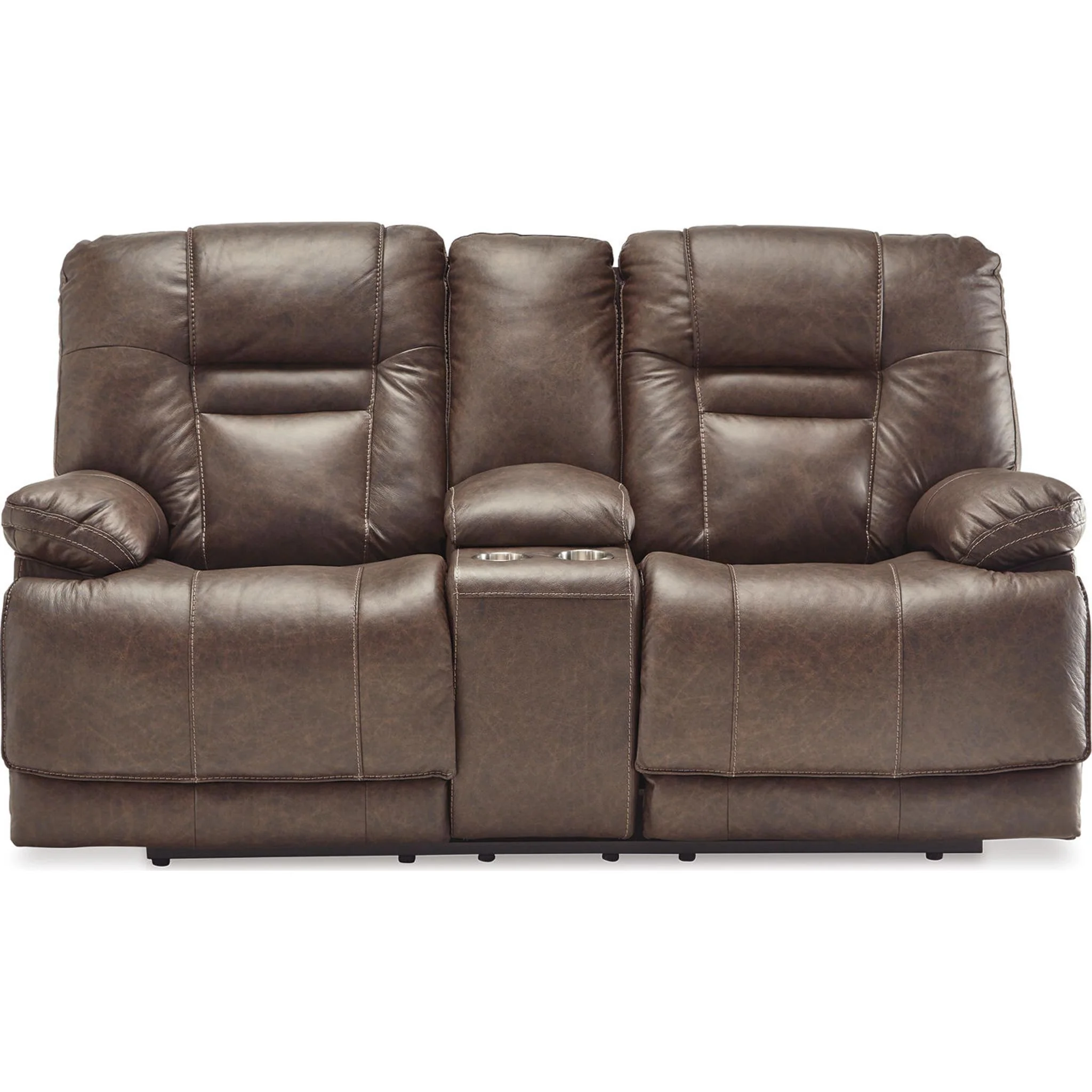 Wurstrow Power Reclining Loveseat With Power Headrest - Umber