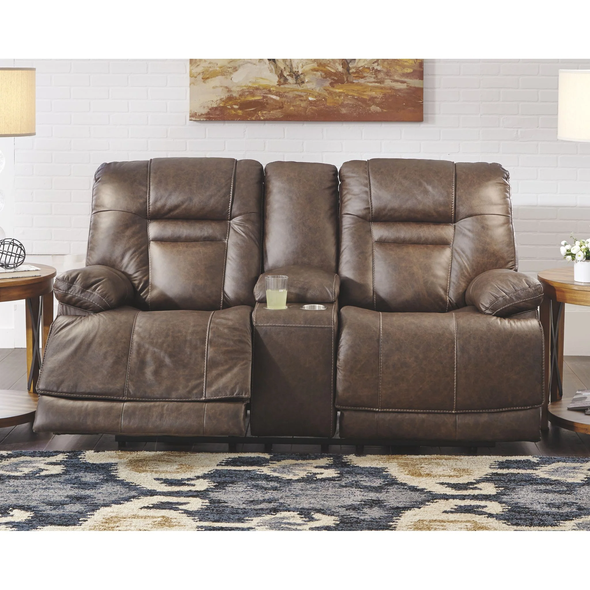 Wurstrow Power Reclining Loveseat With Power Headrest - Umber - Image 2