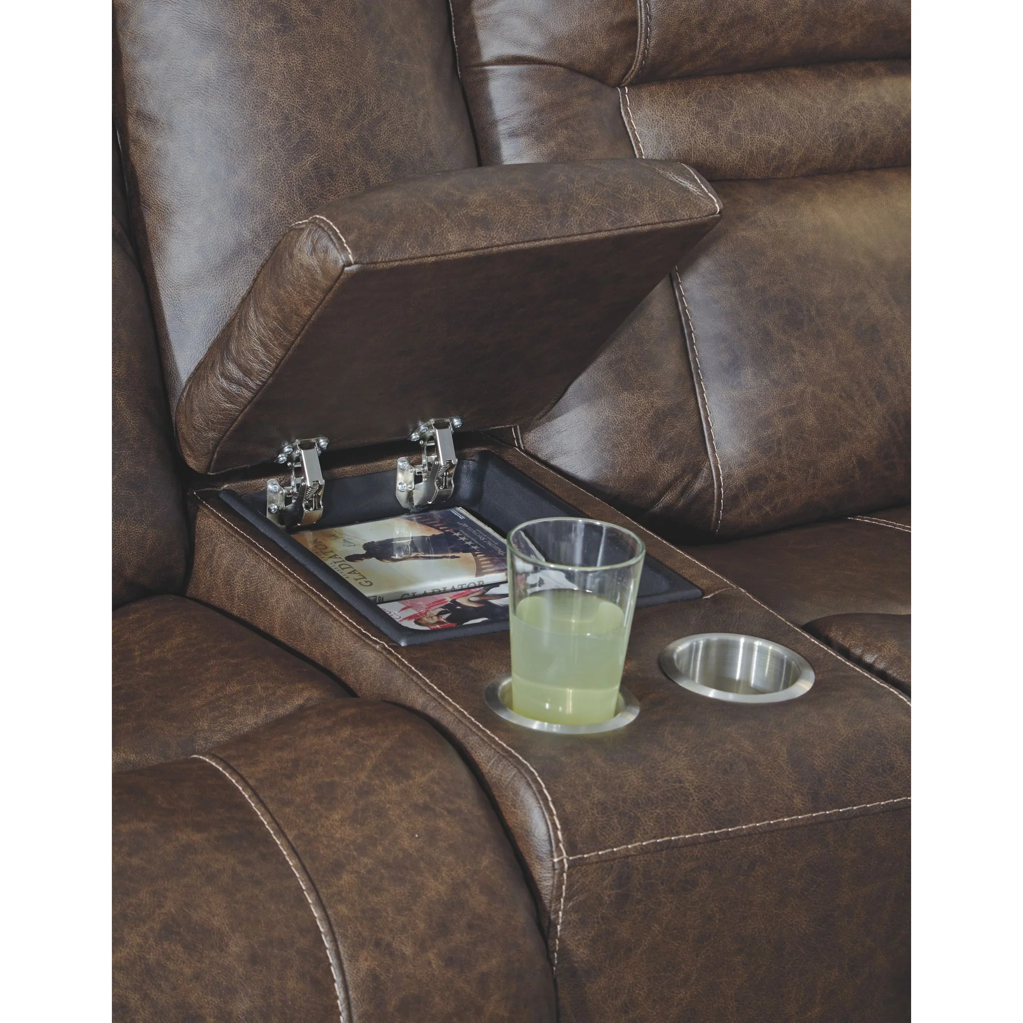 Wurstrow Power Reclining Loveseat With Power Headrest - Umber - Image 5