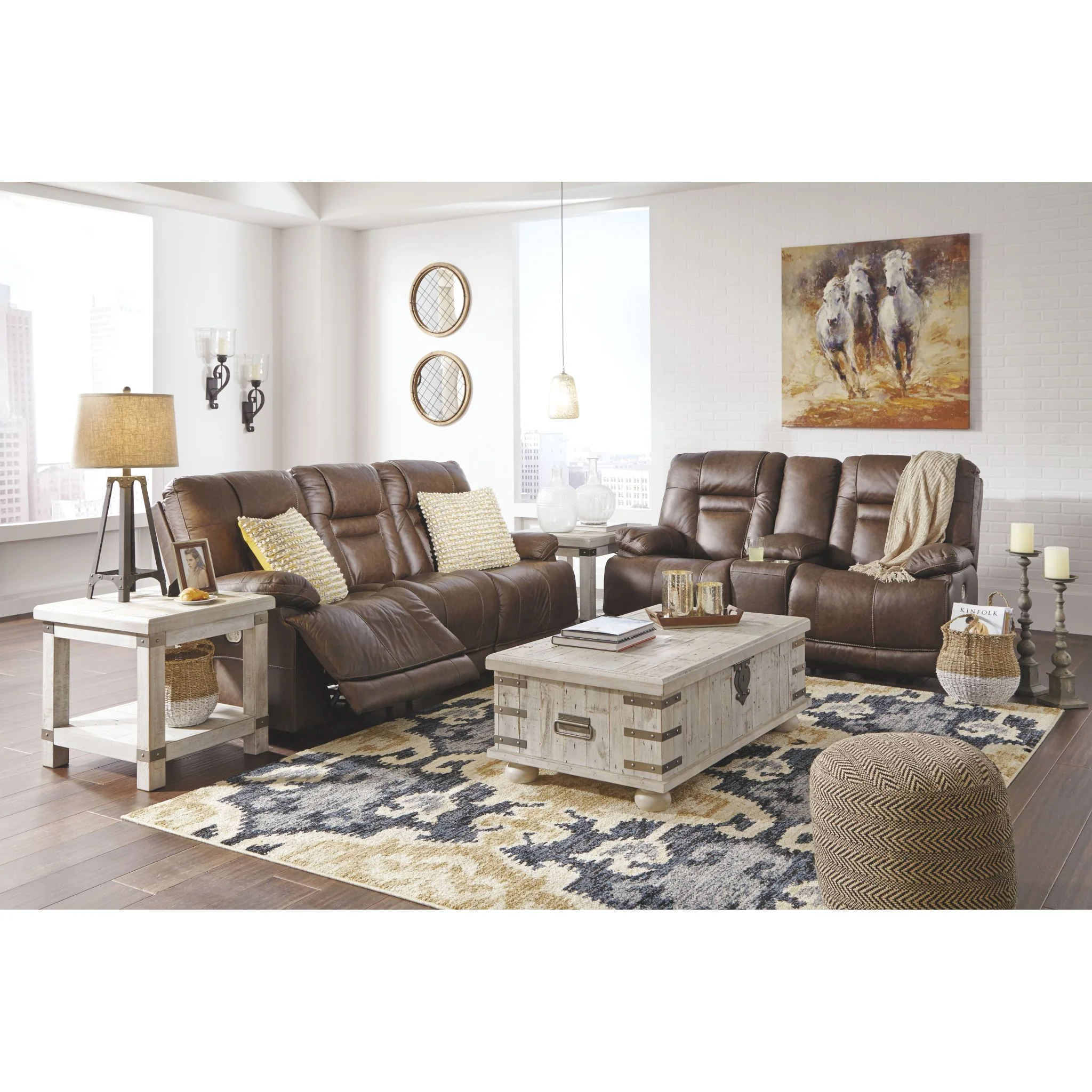 Wurstrow Power Reclining Sofa With Power Headrest - Umber - Image 6