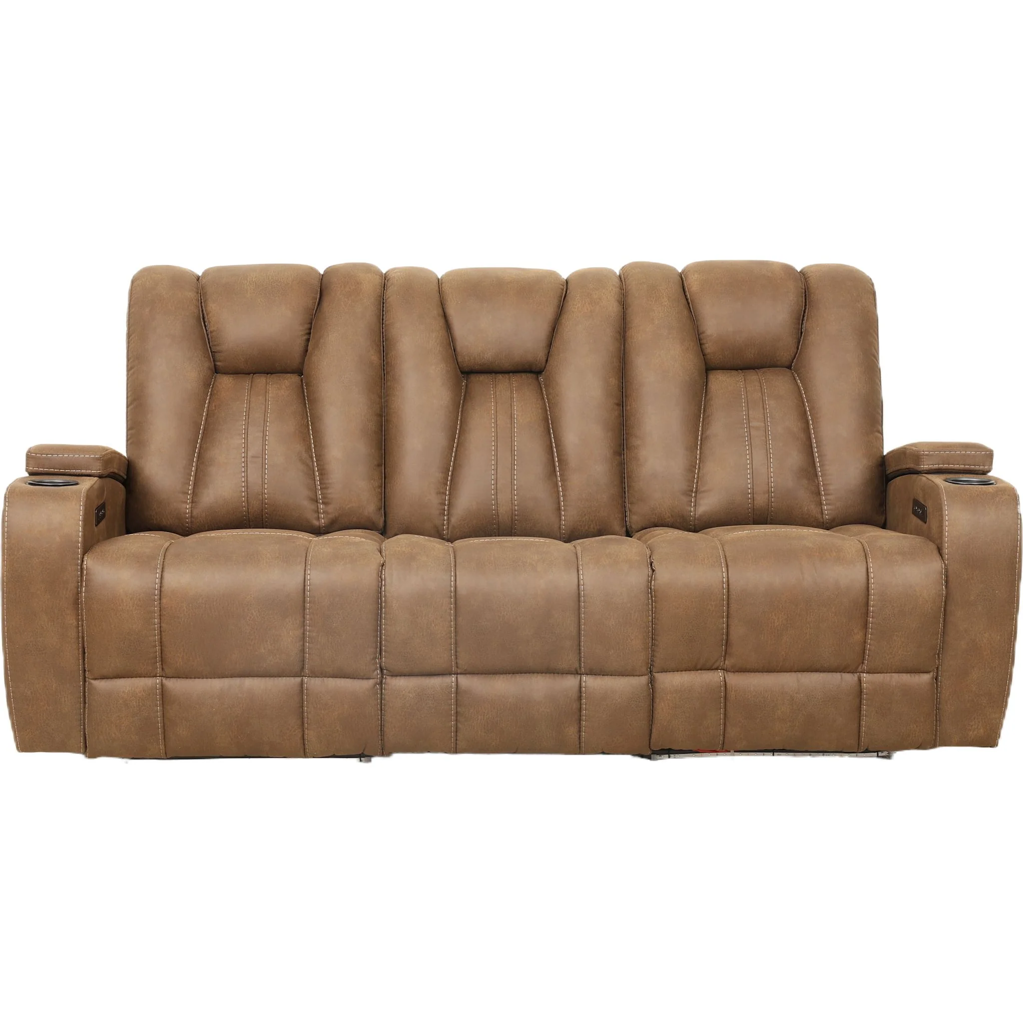 Wyatt Dual Reclining Sofa w/Drop Table - Cayman Brindle