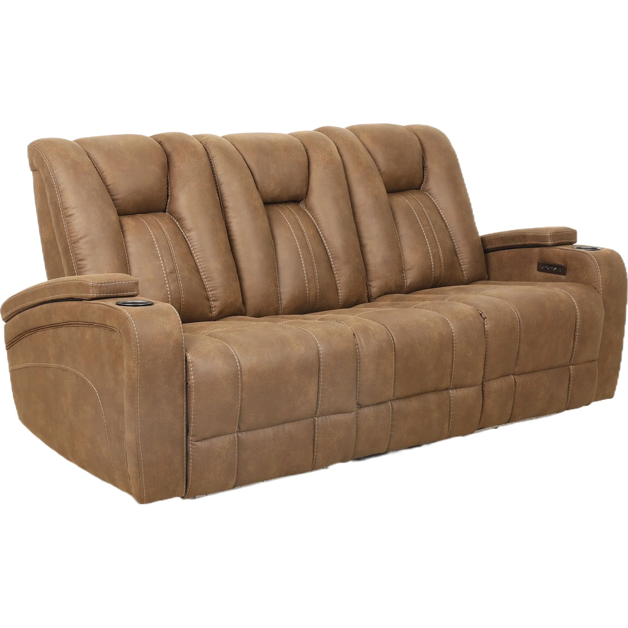 Wyatt Dual Reclining Sofa w/Drop Table - Cayman Brindle - Image 2