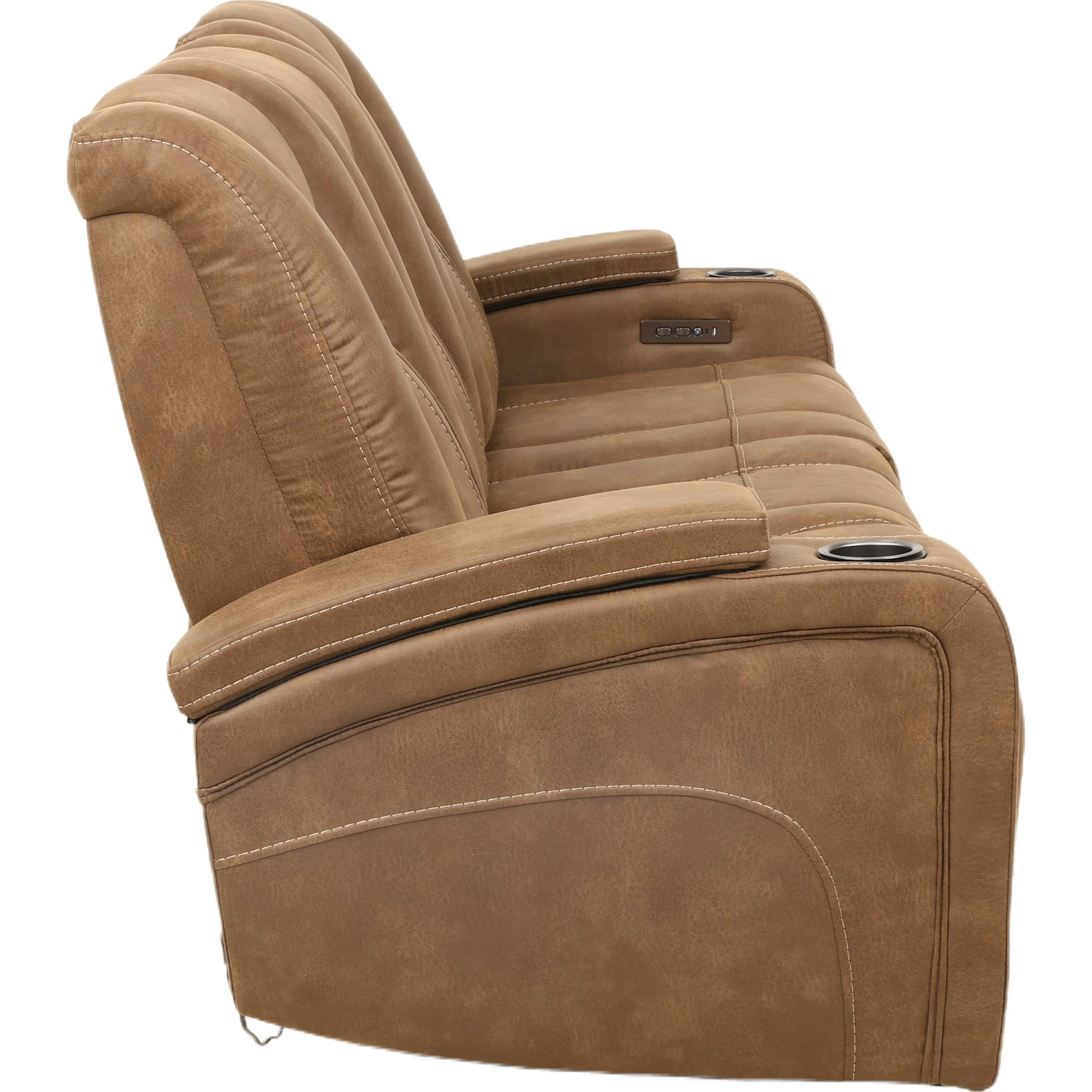 Wyatt Dual Reclining Sofa w/Drop Table - Cayman Brindle - Image 4